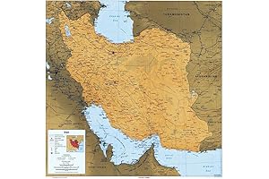 Wall Art Impressions 24"x24" Laminated Map of Iran