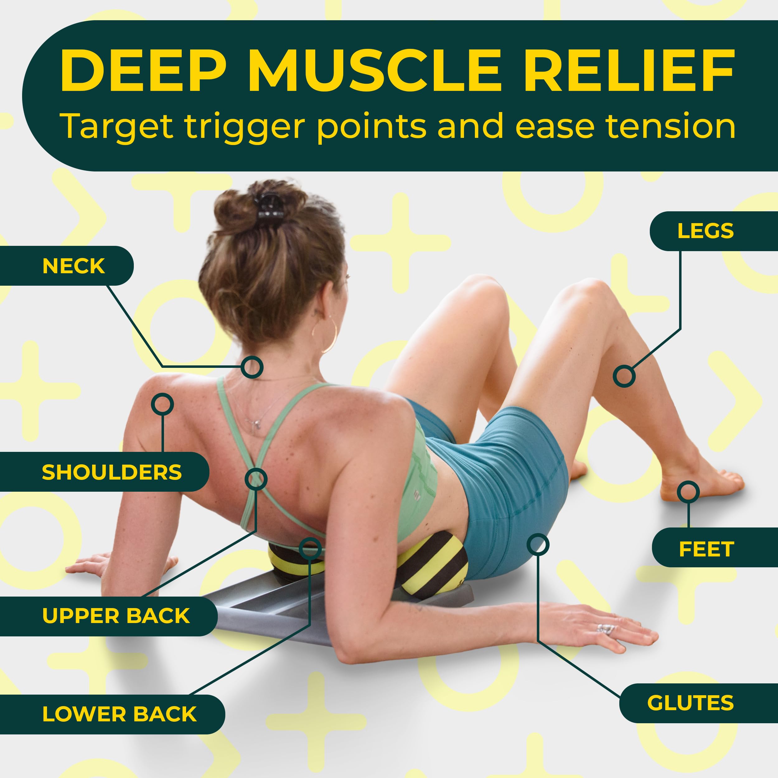 Deep Recovery Juego de pelotas de masaje de yoga firmes de 4 pulgadas – Terapia de bola de punto gatillo para movilidad y alivio de tejido profundo – Bolas de liberación miofascial de espuma para pies