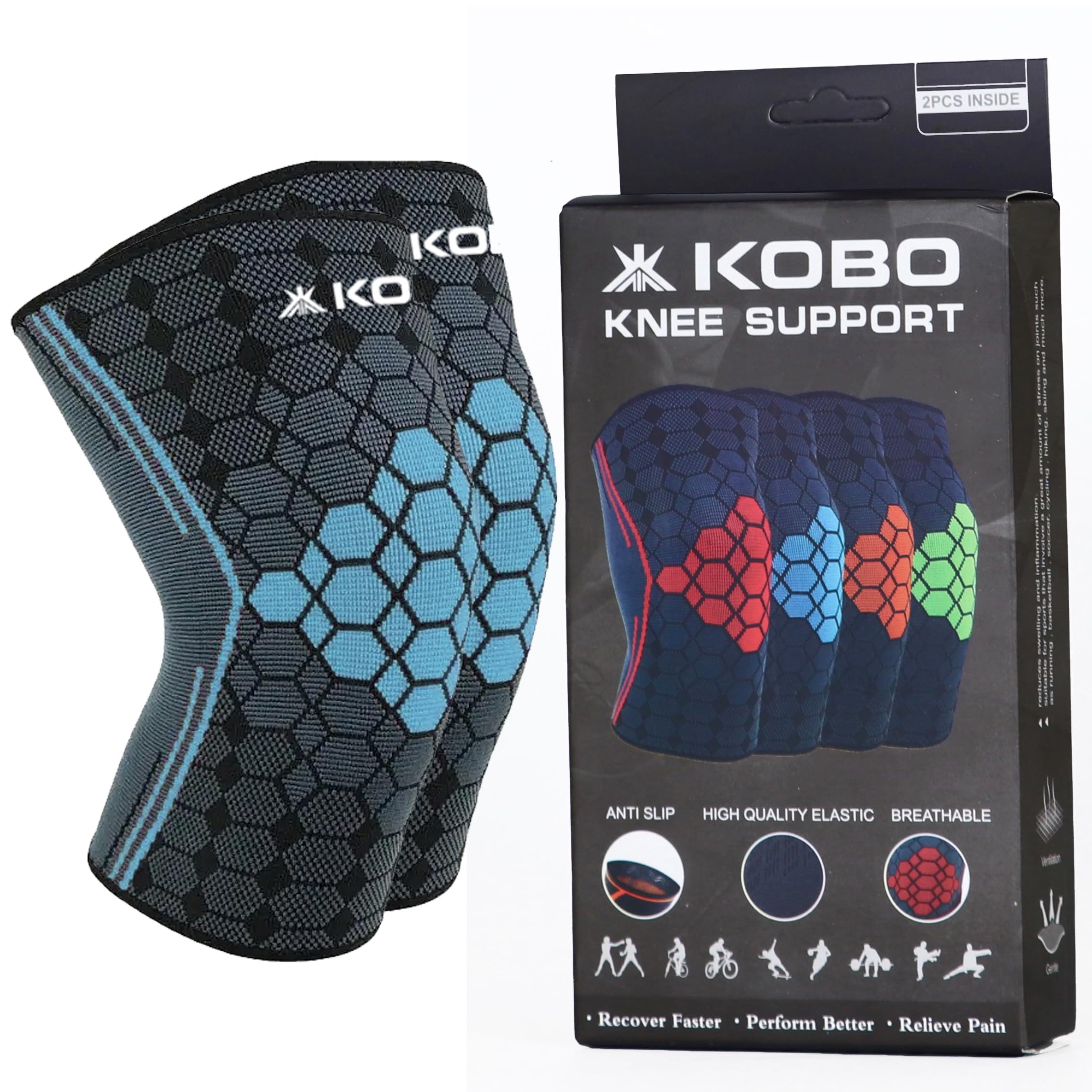 Kobo Nylon Knee Caps for Women&Men Knee Support Knee Cap for Men Knee Pain Knee Support for Women Knee Brace for Knee Pain Relief Products Knee Guard/Knee Belt/Knee Pads for Women Blue/M (Imported) (B0CKLDT5HF) Amazon Price History, Amazon Price Tracker