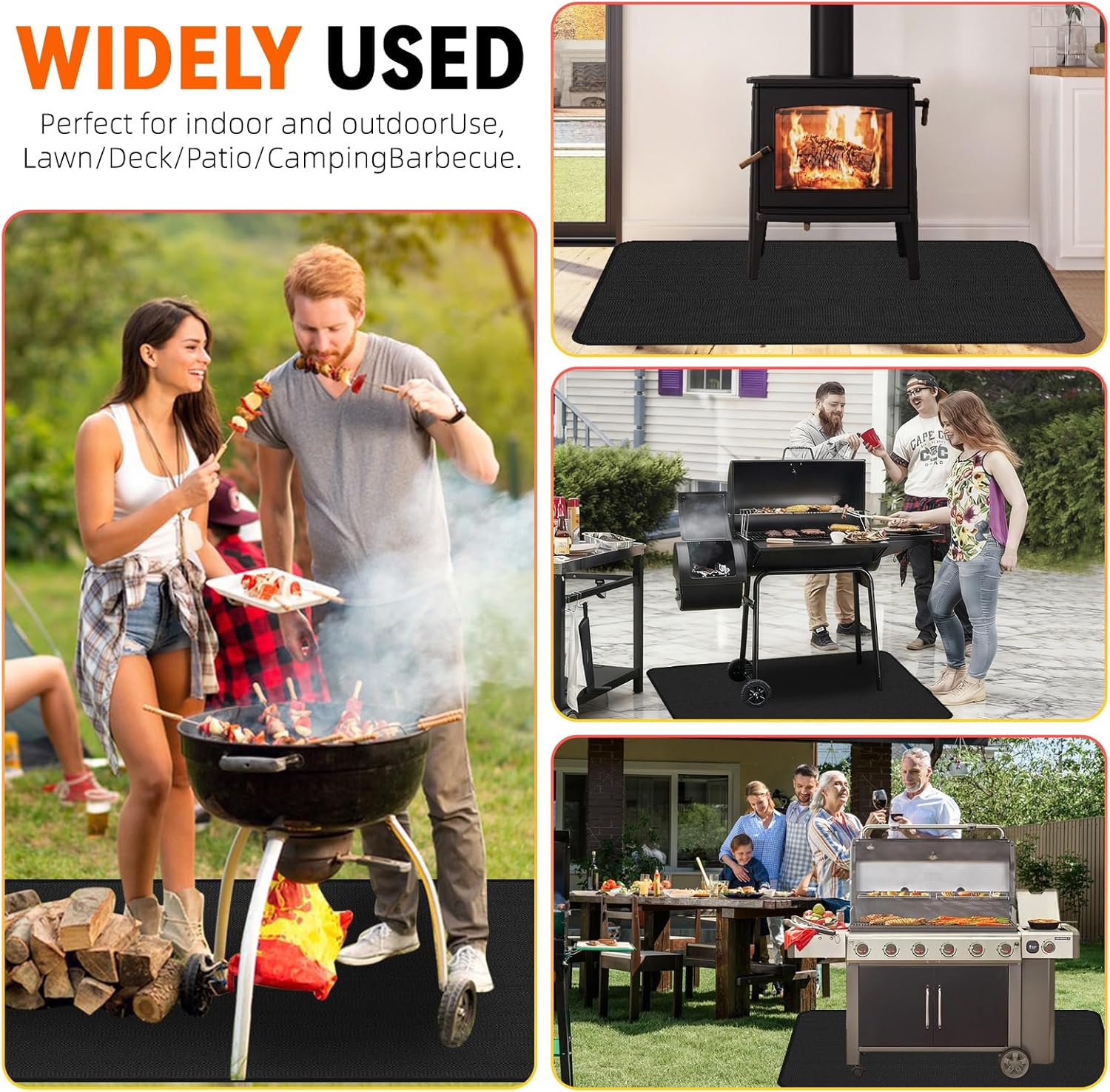 48x30 inch Under Grill Mats for Outdoor Grill Double-Sided Fireproof Mat for Under Fire Pit Mat The Perfect Grill Matt for Outdoor Grill Deck Protector and BBQ Matt for Under Grill Mat for Deck - Image 7