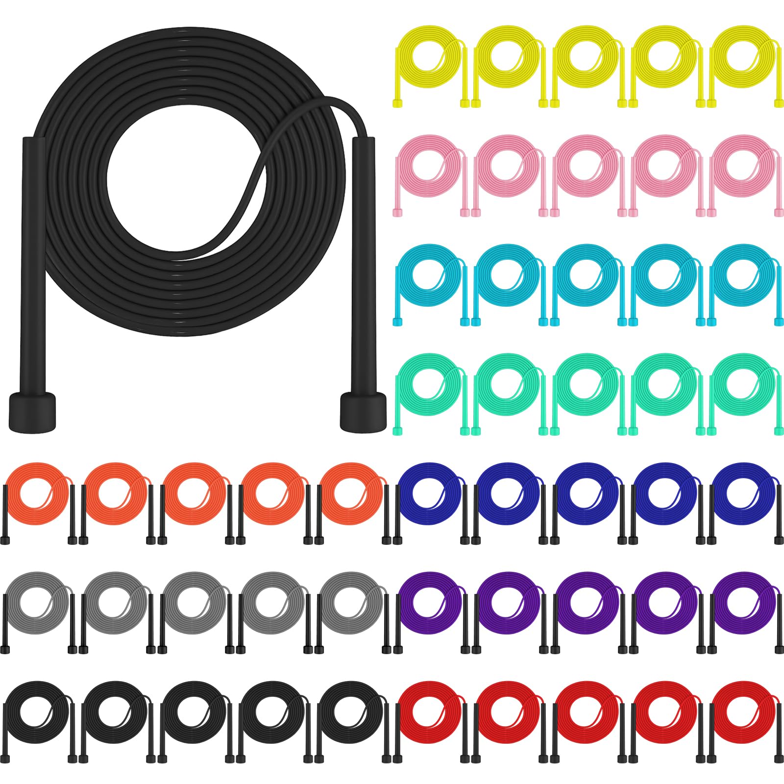 50 PCS Skipping Ropes for Adults Kids, Adjustable Jump Ropes, Perfect Skipping-Rope for Fitness Weight Loss Fun Outdoor Activities - Skipping Rope for Schools Boxing Crossfit Family Workouts