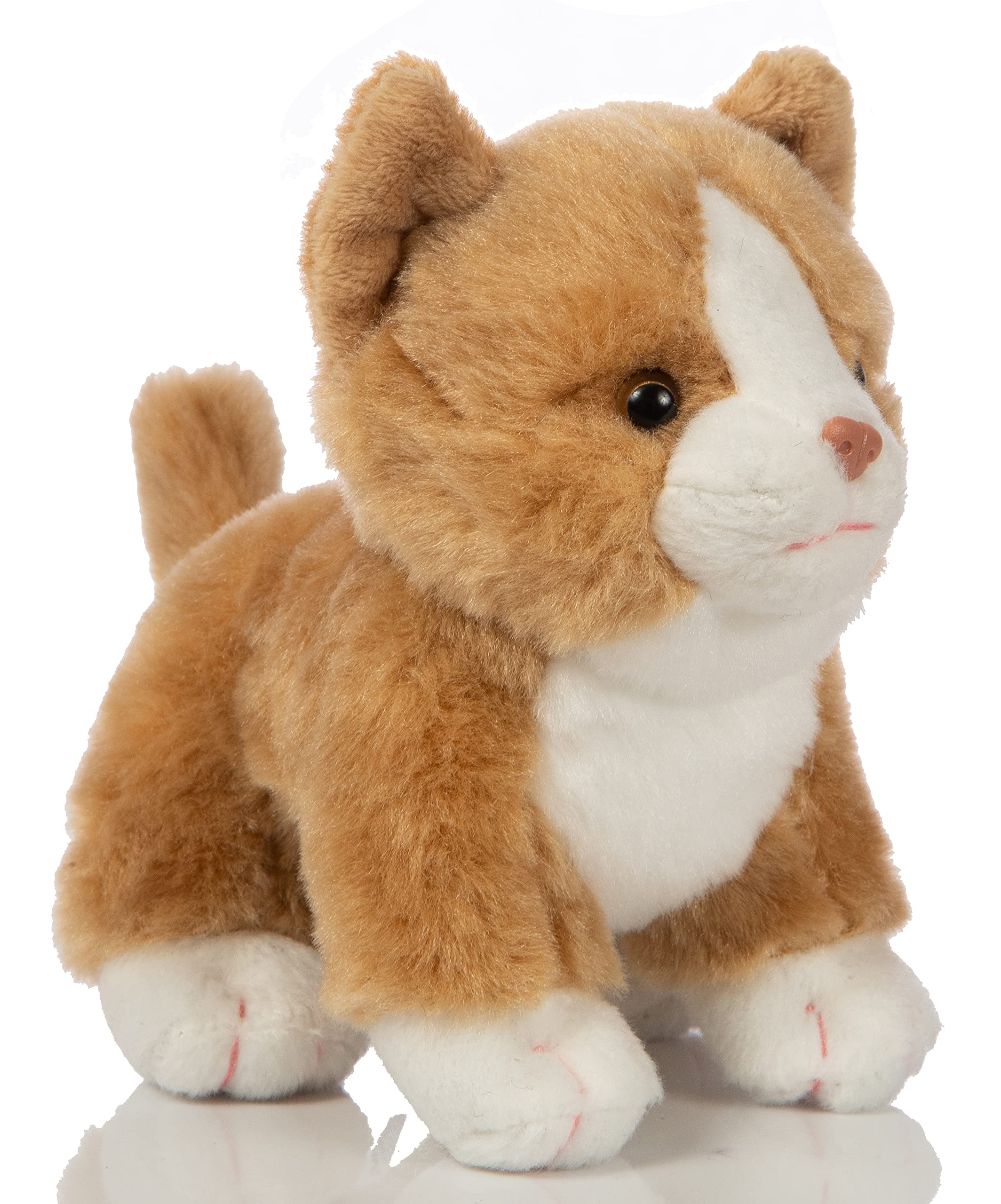 Uni-Toys - Kat driekleurig, liggend - 20 cm (lengte) - pluche katje, gelukskat - pluche dier, knuffeldier