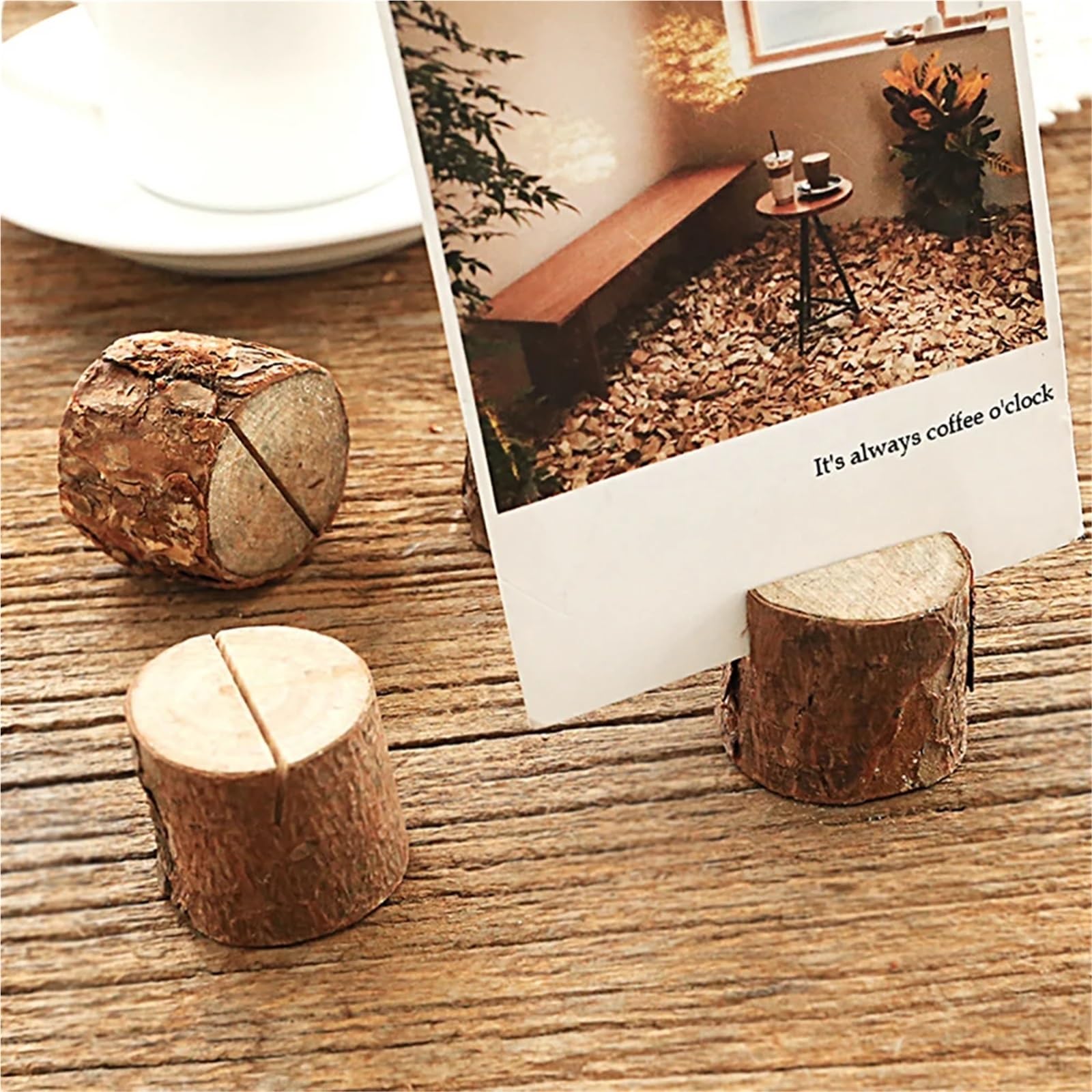 Soporte for números de mesa, juego de 10/20, soportes for tarjetas de lugar de madera rústica, de fotos de negocios, nombre del número de mesa(10 sets)