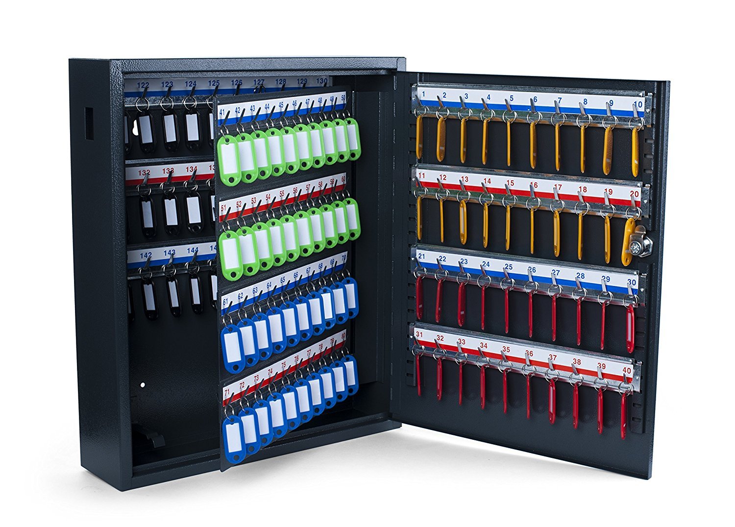 PAVO Deluxe Key Cabinet for 150 keys - Dark Grey, Metal, Dark Grey, 10x38x45 cm