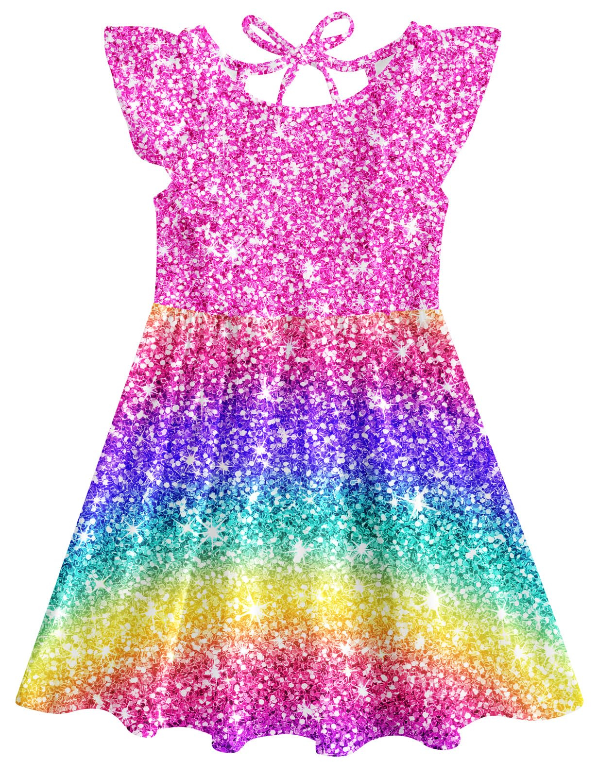 Goodstoworld Toddler Girl Dress for Kids Summer Beach Ruffle Tie Back Dresses for 2-8T