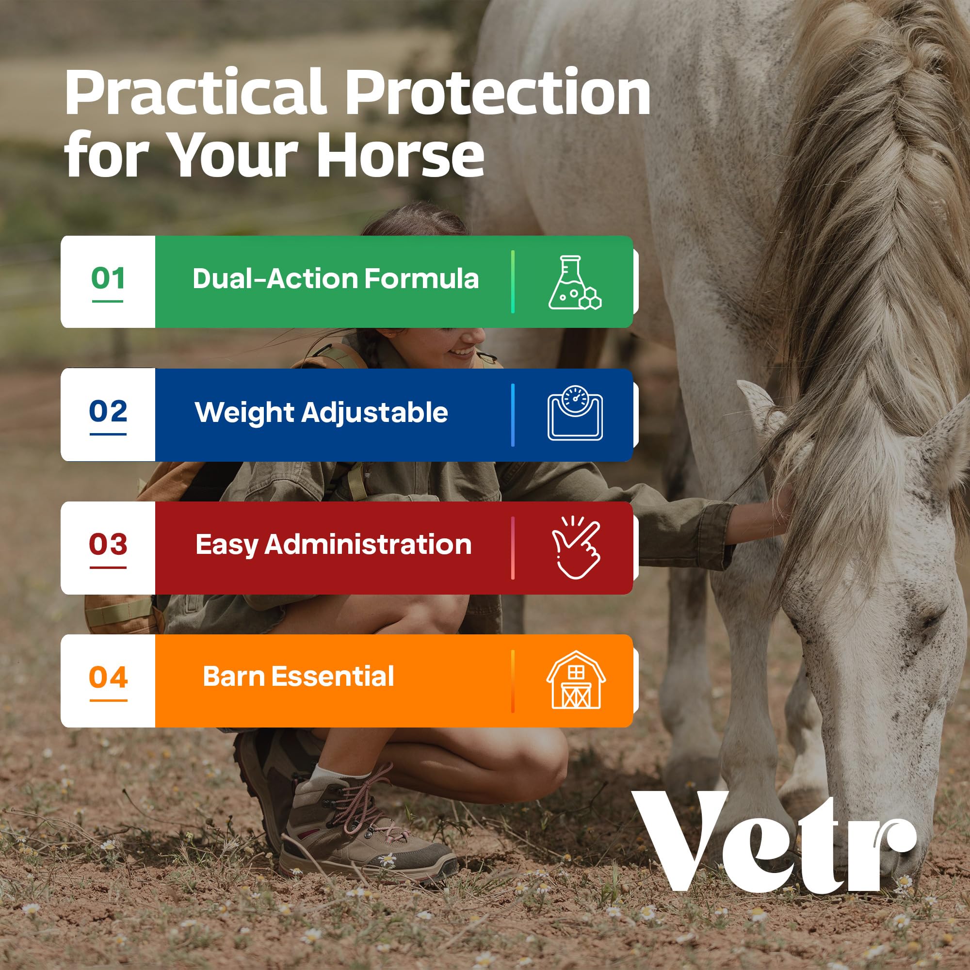 vetr Horse Intestinal Support Paste PraziMectin - Apple Flavor - 0.225 oz Syringe - for Horses up to 1320 lbs — view 2