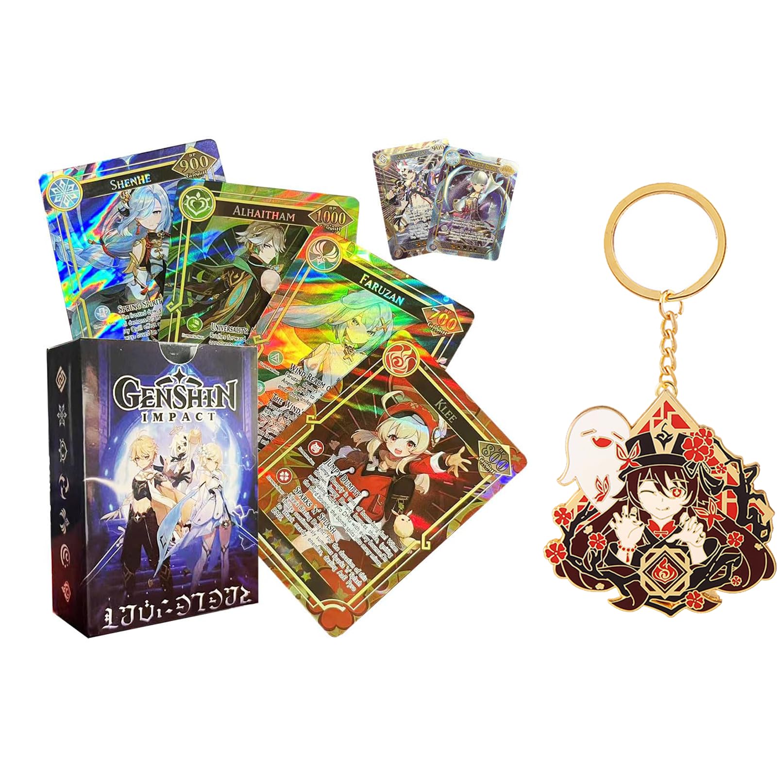XSOYA 60PCS Genshin Impact Collectible Cards Bundle Hu Tao - Mha Cards Perfect Genshin Merch for Kids Adult Fans