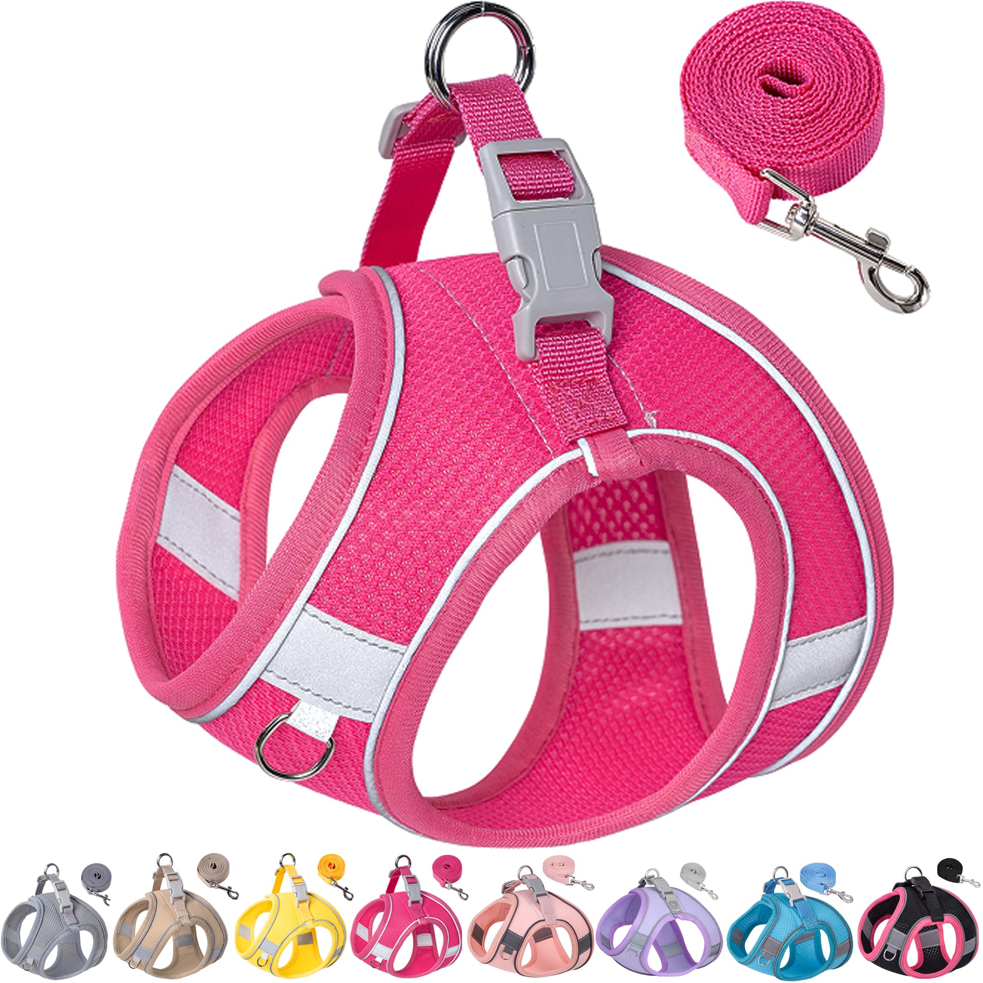 Aecllcea Dog Harness for Small Medium Sized Dog, Puppy Harness and Leash Set Training, Dog Harness and Leash Set, Dog Vest Harness, Dog Harness Small Sized Dog, Small Dog Harness. (Rose Red, M)