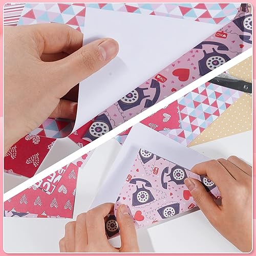 Miniatura 5 de ZIIVARD 24 hojas de papel para álbum de recortes del día de San Valentín 6 x 6 pulgadas papel decorativo de una sola cara papel de patrón de corazón