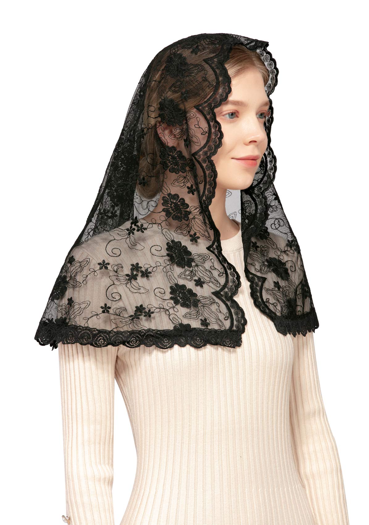 WgiorD Shape Catholic Church Veil Chapel Veils Latin Mass Head Covering Scarf Mantilla