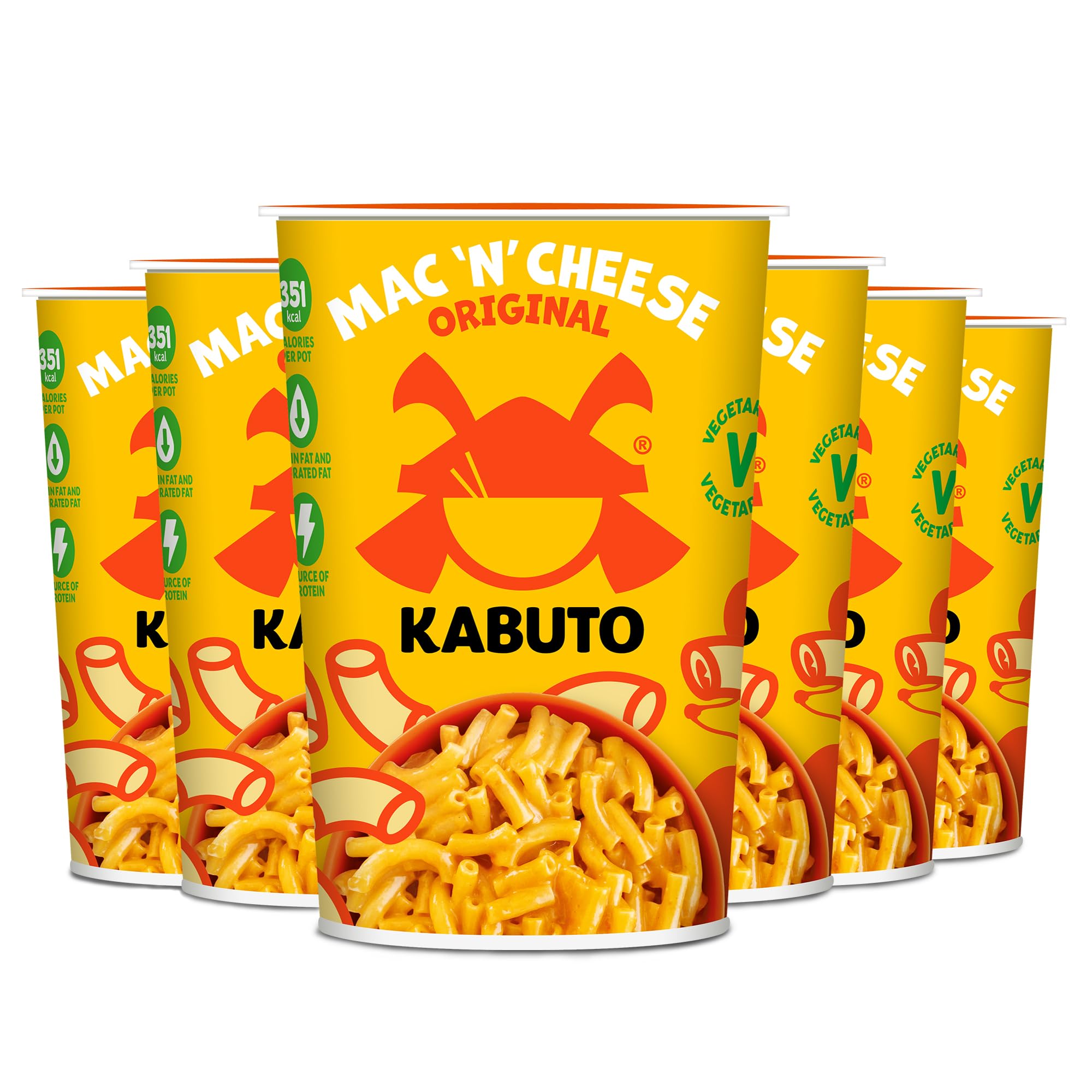 Kabuto Noodles | Mac n' Cheese Instant Pasta | Macaroni Cheese Microwave Meal | Pack of 6 x 85g Instant Pots