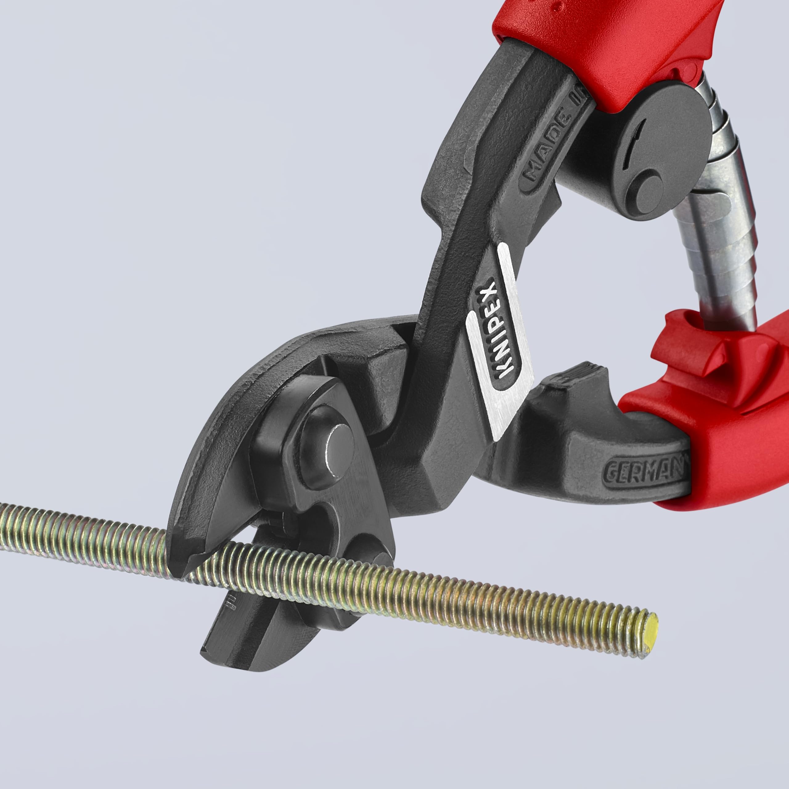 Knipex 7122200 Komfort Griff abgewinkelt Hohe Hebelwirkung Bolzenschneider Schnitt, 71 22 200