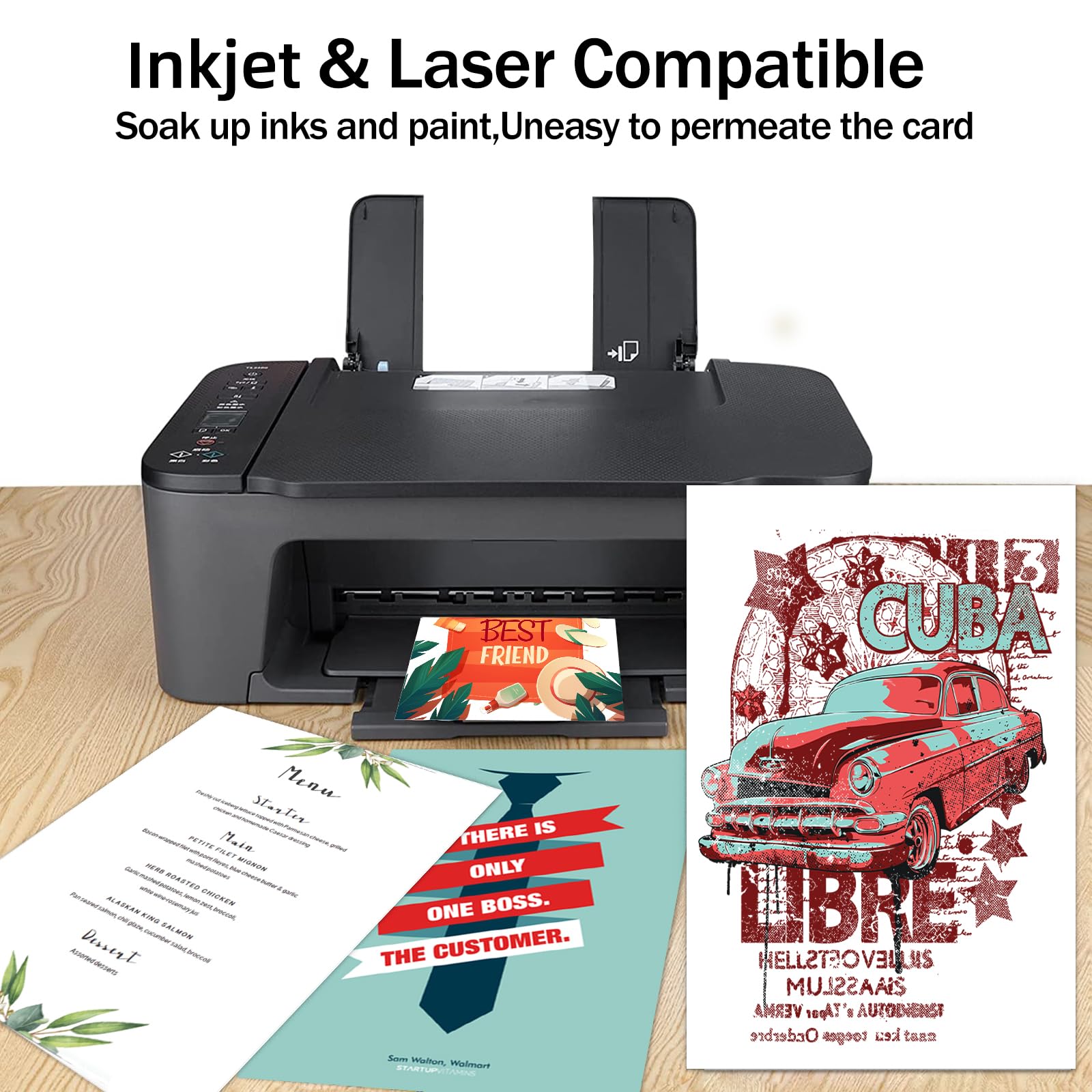 30,5 x 45,7 cm weißes Kartonpapier, 100 Blatt, 36,3 kg schwerer Premium-Karton, Goefun dickes Druckerpapier für Kunst und Handwerk, Poster, Broschüren, Speisekarten, Karten, Deckel