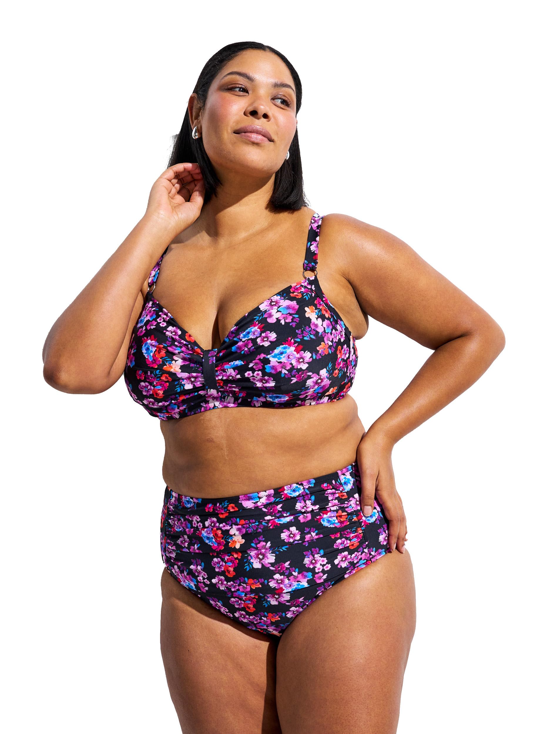 Zizzi Swim by Damen Große Größen Bikinihosen Hohe Taille Größe 42-60