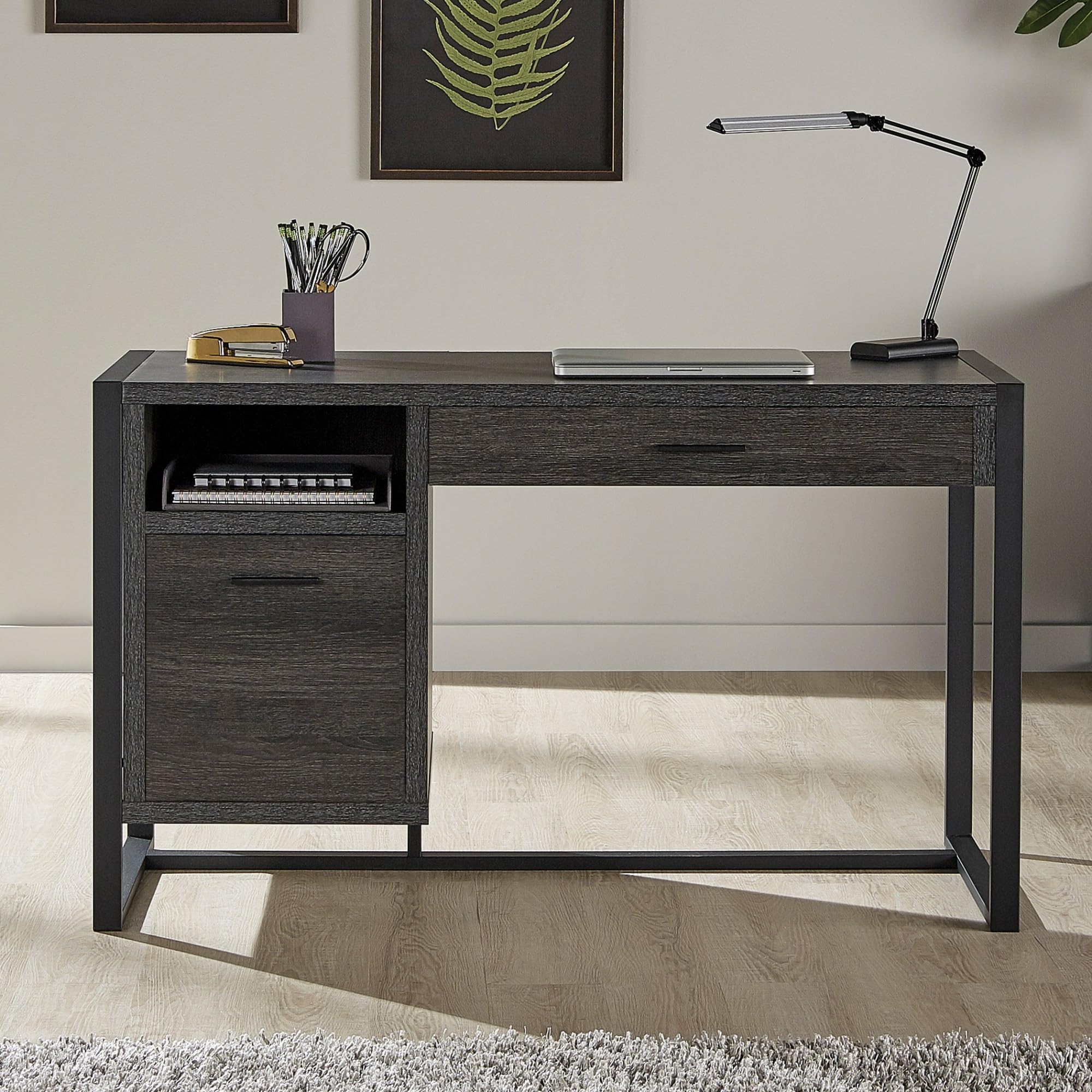 RealSpace(r) DeJori 51"W Writing Desk, Charcoal