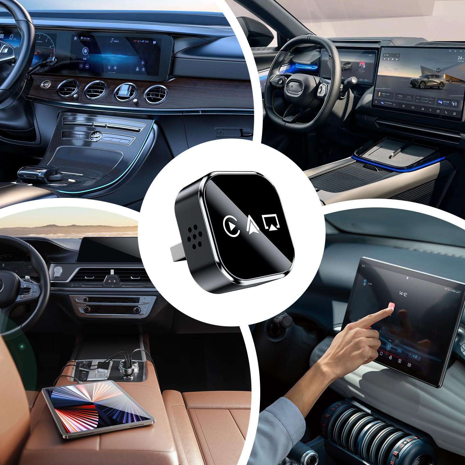 Adaptador De Espejo De Pantalla Para Coche | Reproductor De Audio | Adaptador De Video De Cable A Inalámbrico Para Pantalla De Coche | Para Enlace De Medios De Audio Emparejar Teléfono Móvil Ver