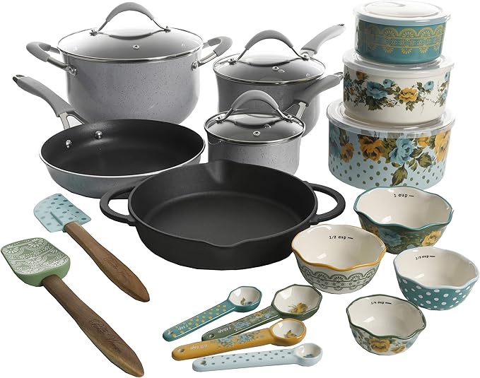 The Pioneer Woman Speckled Cookware 24 Pc Cookware Pots