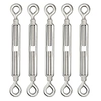 Vista 31 de 3 piezas tensor M5 de ojo a ojo de acero inoxidable 304, tensor de cable de alambre de tensión de alta resistencia para barandilla de cable, kit