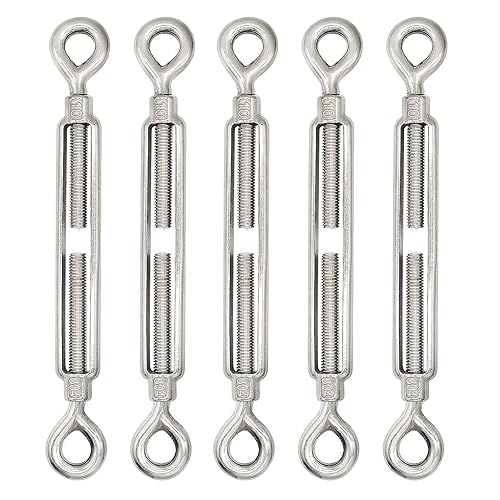 Miniatura 96 de Tensor de ojo y ojo M6, tensor de acero inoxidable 304 resistente tensión de cuerda de alambre 5 PC