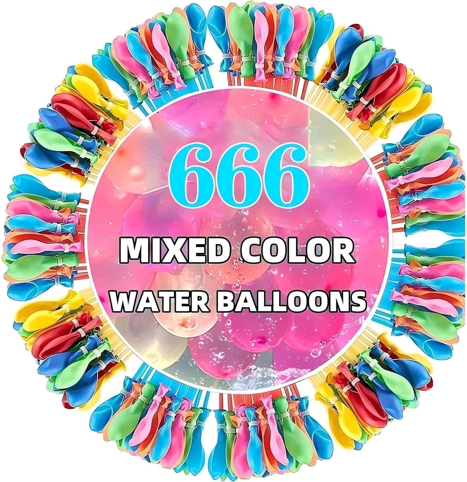 ODDORJOY 666Pcs Water Balloons Rapid-Fill Water Balloons Self-Sealing Water Ball Suitable for Summer Party Toys For Kids (666 Pcs)