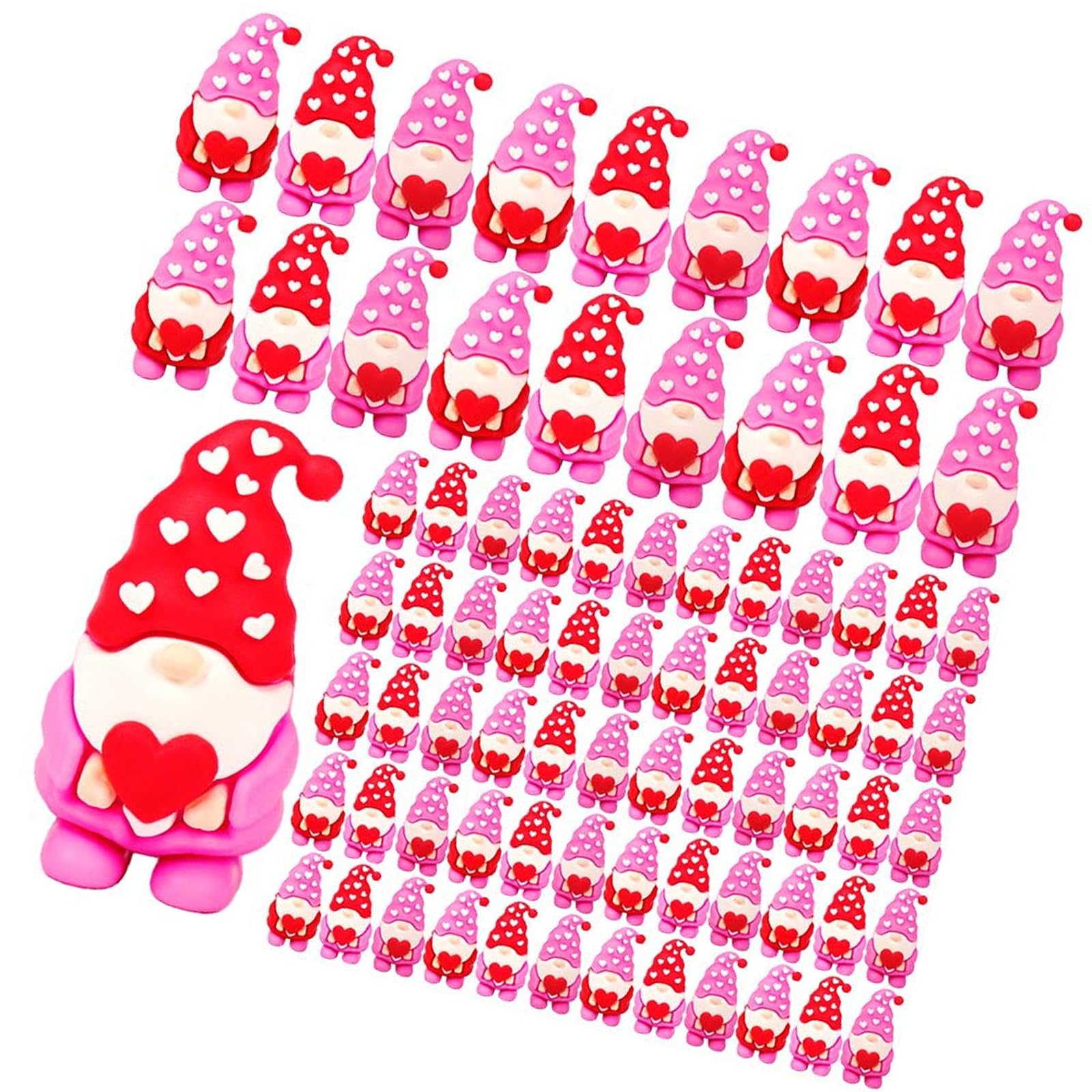 OSNIYAW Miniature Valentines Gnomes Figurines to Hide Small Love Heart Ornaments Decors Tiny Dwarf Wedding Decors Miniature Statues