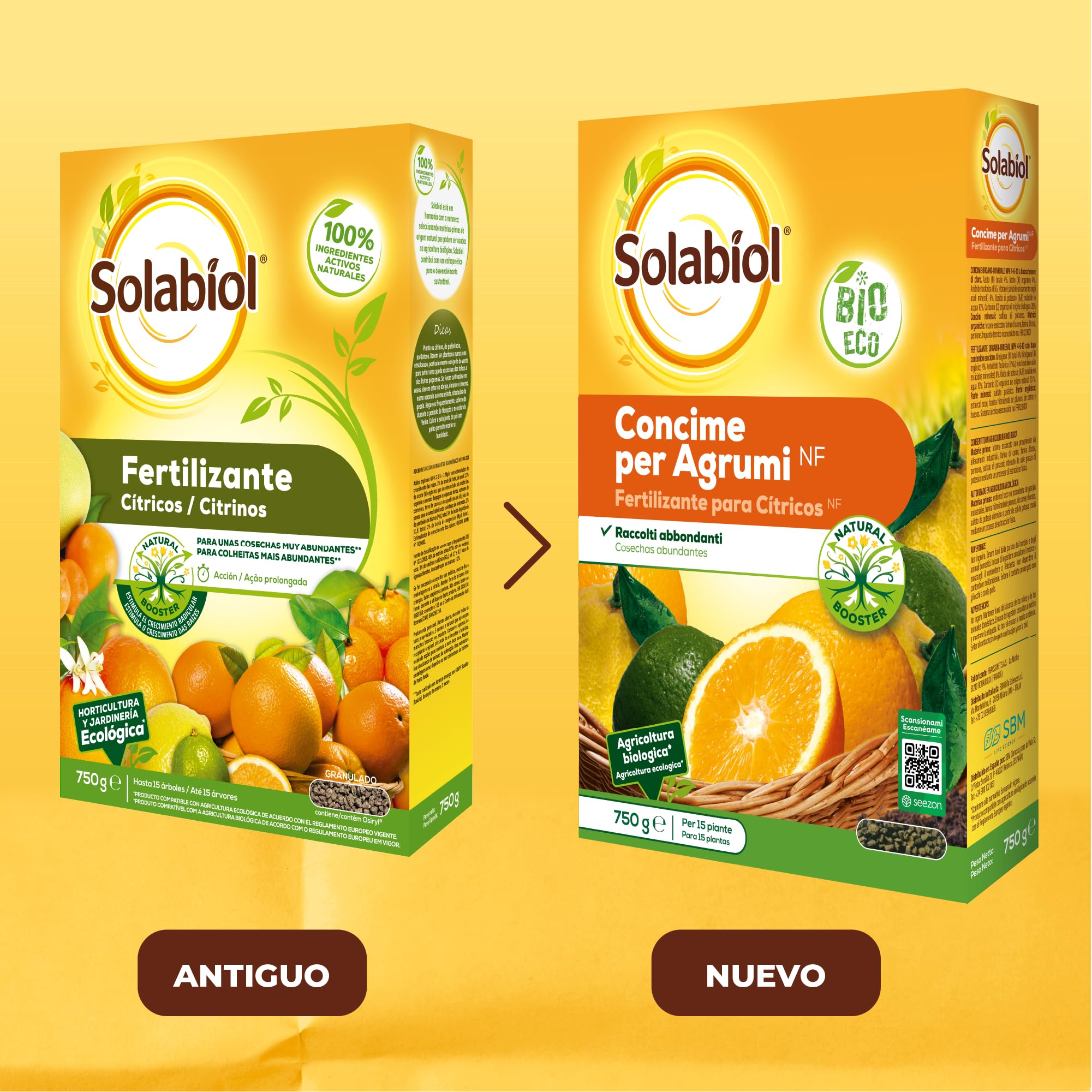Fertilizante cítricos, ingredientes 100% orgánicos con estimulador radicular para una mejora de la cosecha