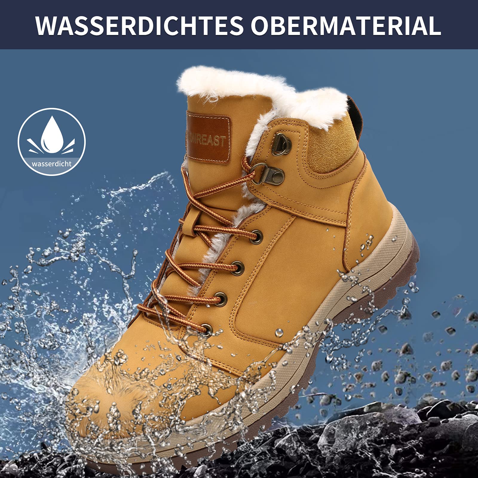 visionreast impermeabile scarpe invernali Fodera calda scarponi da neve unisex inverno scarpe da trekking laccio Stivali invernali per uomo donna all'aperto antiscivolo