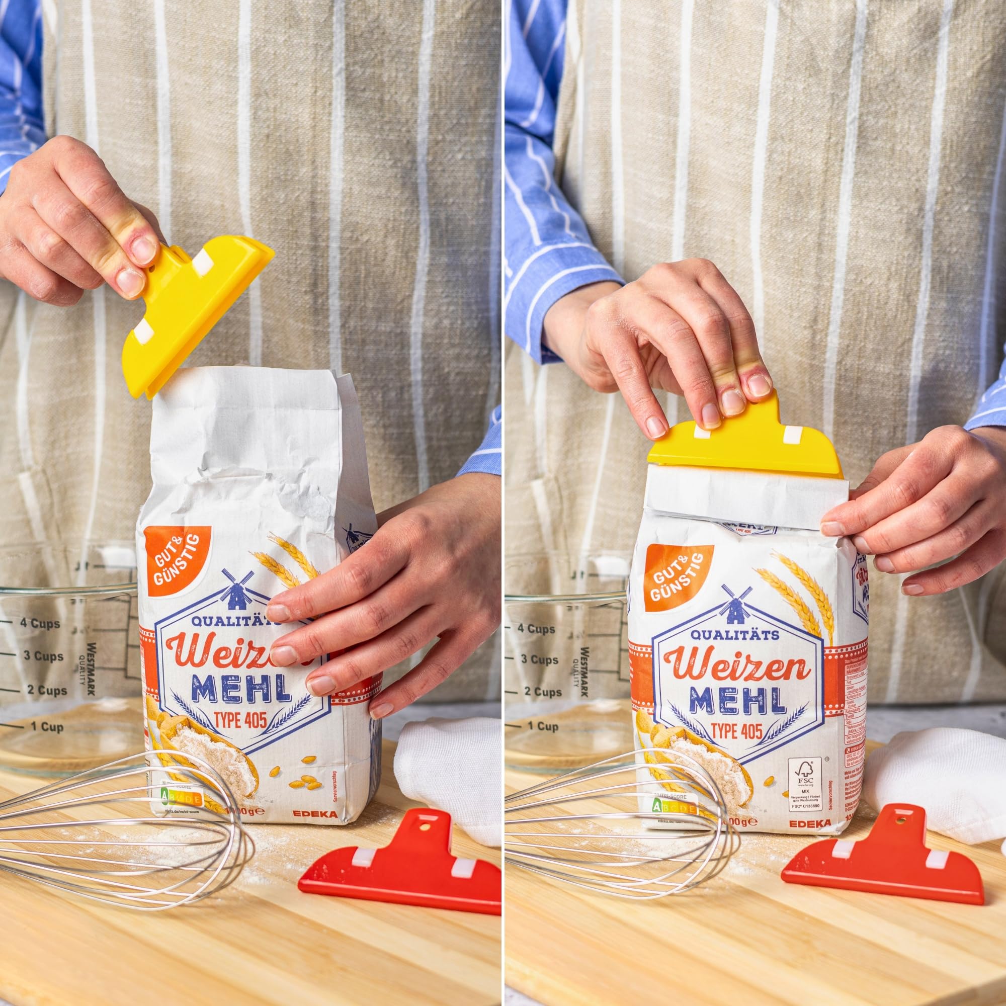 Westmark 2 Klipsy do opakowań spożywczych, duże, plastikowe, Maxi, żółte/czerwone, 52162230