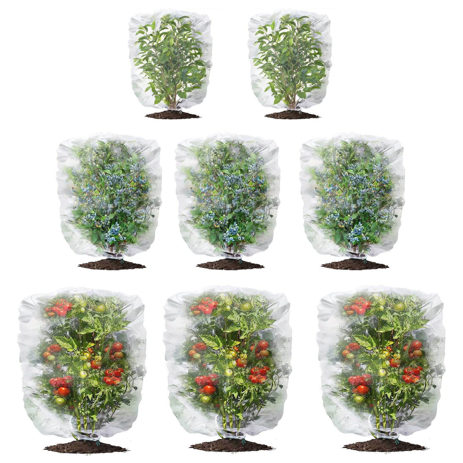 OGORI Garden Netting, 8 Pack Blueberry Tomato Plant Fruits Protection ...