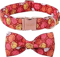Vista 13 de Unique Style Paws Collar de perro de Halloween con lazo de algodón lindo pajarita para perros pequeños, medianos y grandes, vacaciones