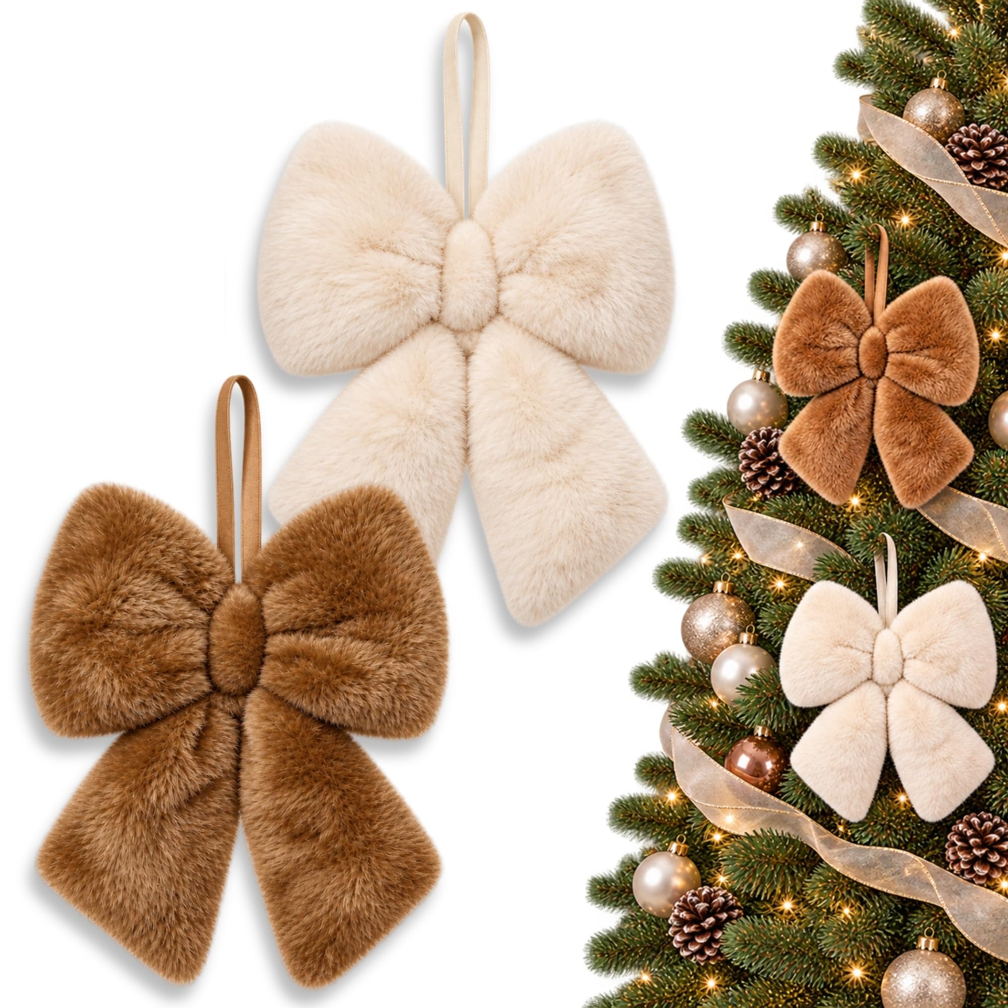 Lazos para arbol de navidad, Decoración Navideña, 2 Unidades - imagen 1