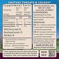 Vista 2 de WishGarden Herbs Kick-It para la tos para niños, supresor de la tos a base de hierbas y expectorante con corteza de cereza silvestre, alivia