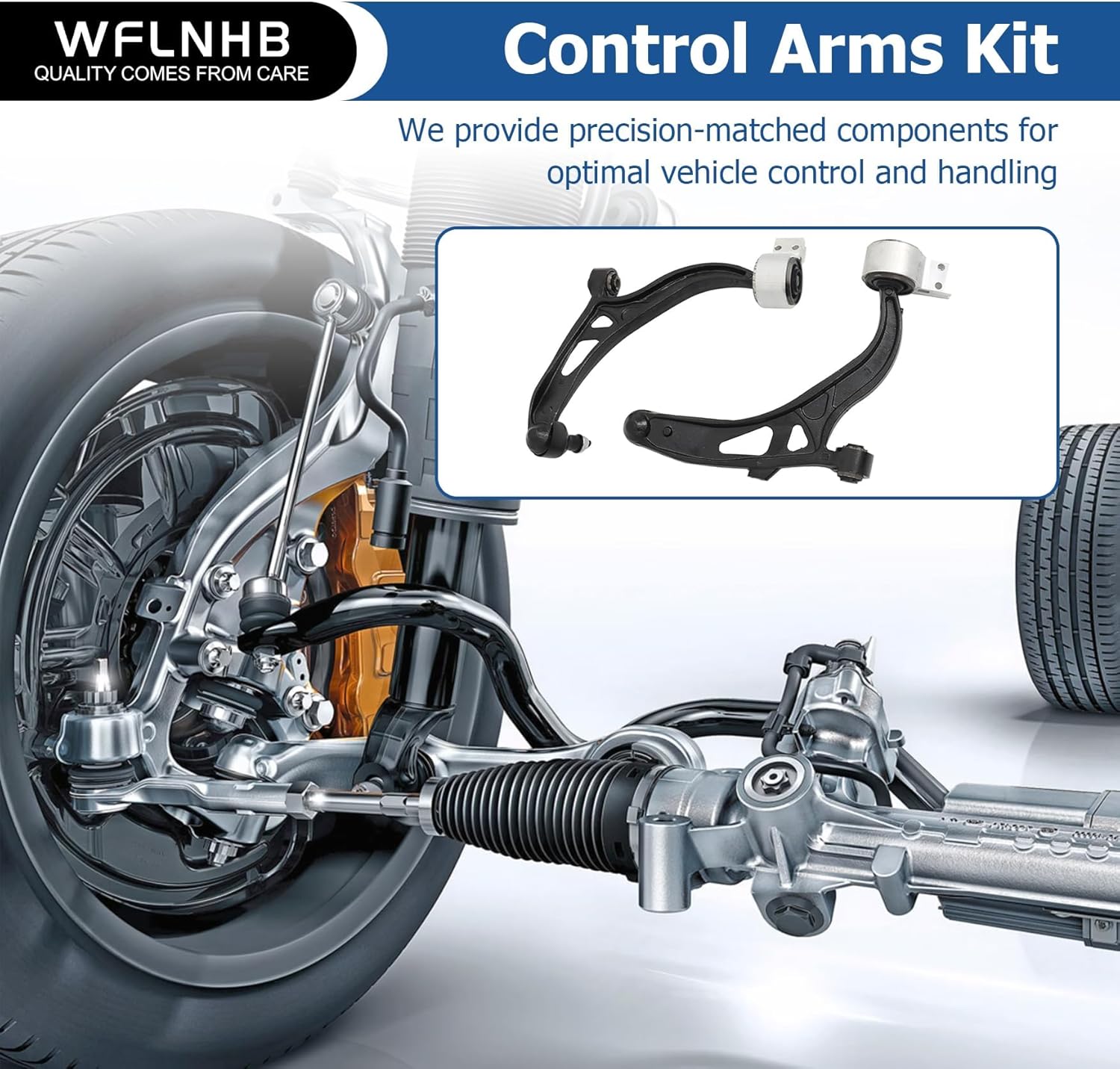 WFLNHB 10pc Steering Suspension Kit Front Lower Control Arm Ball Joint Sway Bar Link Tie Rod End Kit Replacement for Ford Explorer 2011-2017