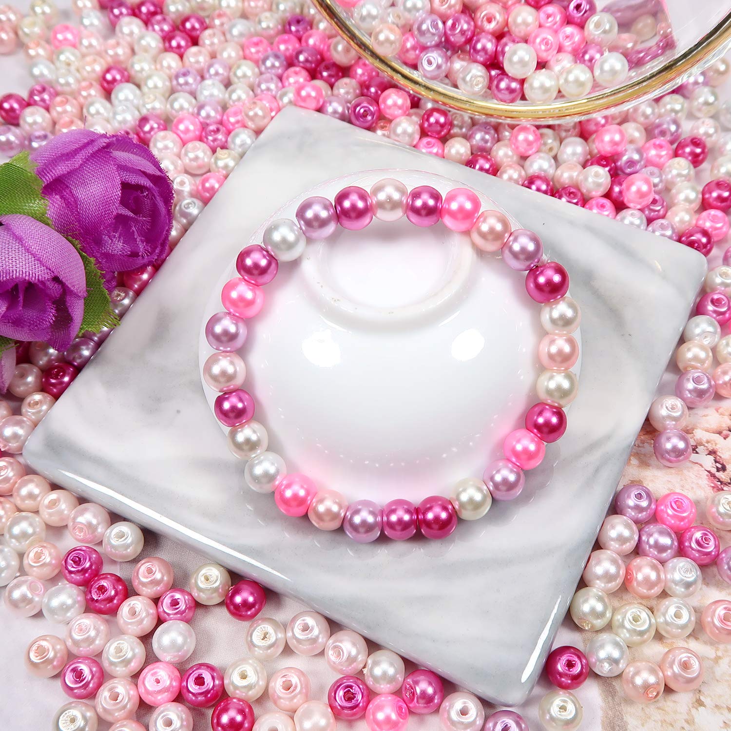 500 Perline Di Vetro Sfaccettate 6mm - 10 Colori, Per Braccialetti, Collane E Bigiotteria Fai Da Te - Foto 3