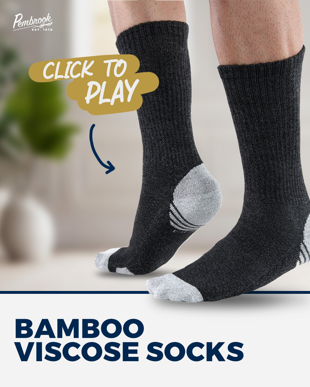 3-Pack Bamboo Socks in Navy & Blue from Crew Clothing Company 3-Pack Bamboo Socks in Navy & Blue from Crew Clothing Company