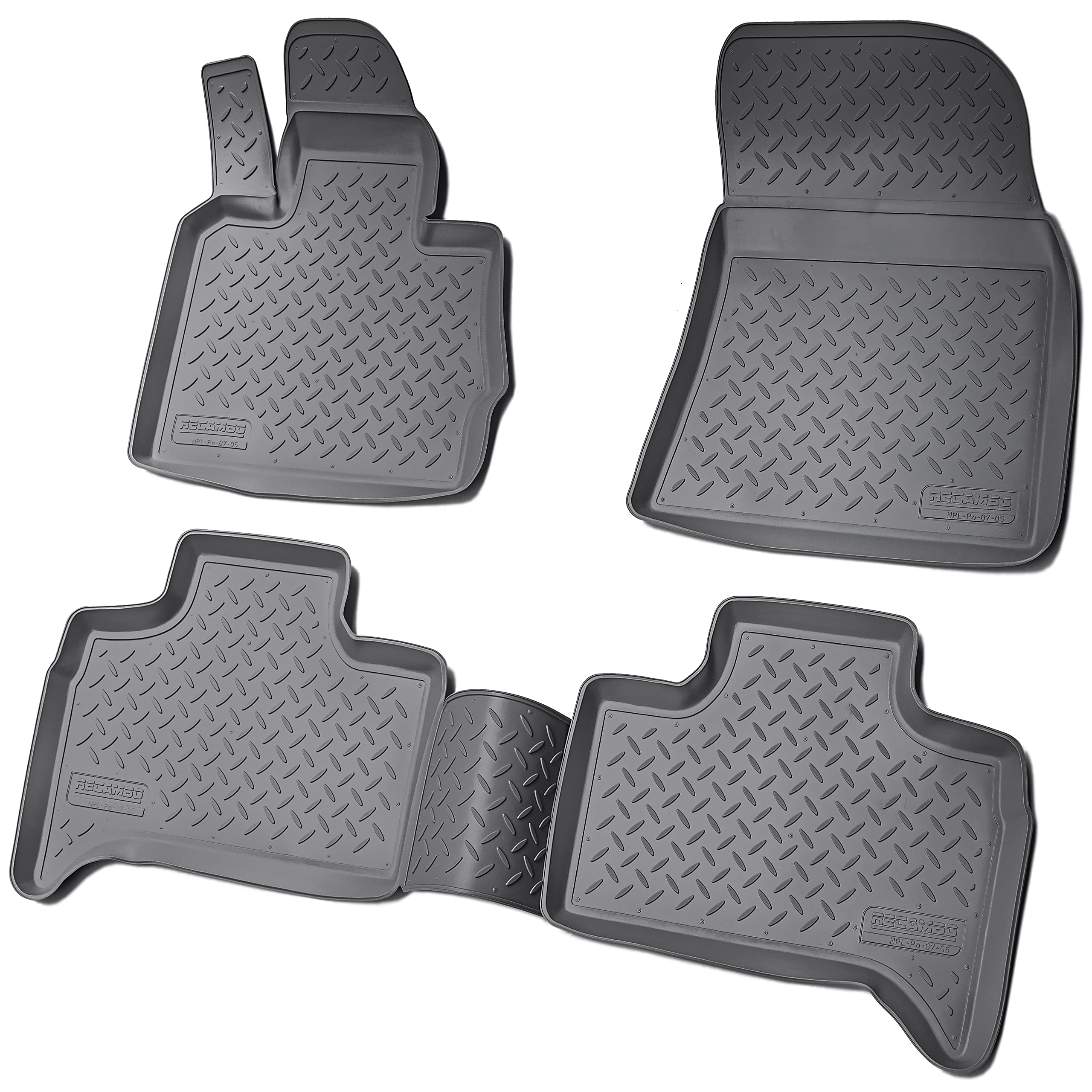 Recambo Alfombrillas de goma 3D aptas para BMW X5 E53, años 1999 2006, ajuste perfecto con borde