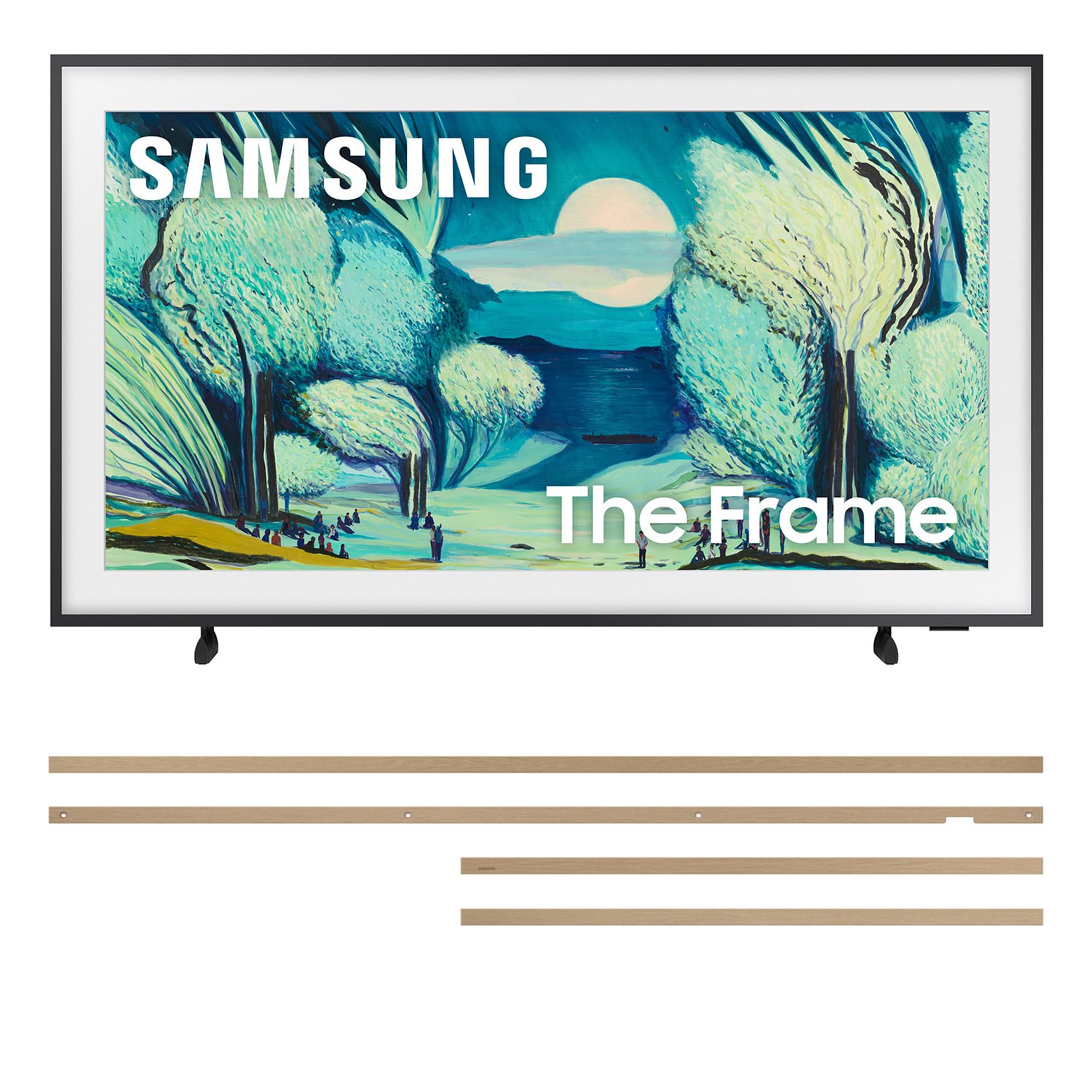 Samsung QN50LS03FAFXZA 50 Inch The Frame QLED 4K Art Mode Vision AI Smart TV with a VG-SCFA50TKB Customizable Bezel - Modern Teak (2025)