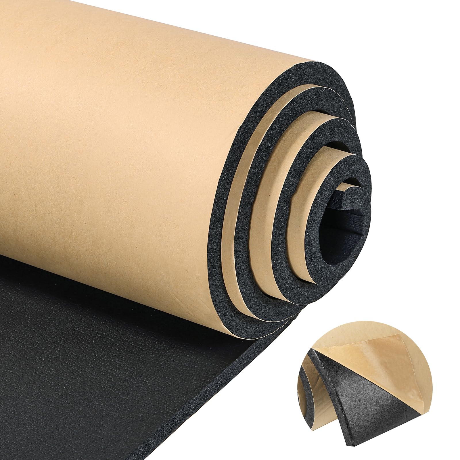 Sponge Neoprene Foam Sheet with Adhesive, 1/2" T x 12" W x 54" L