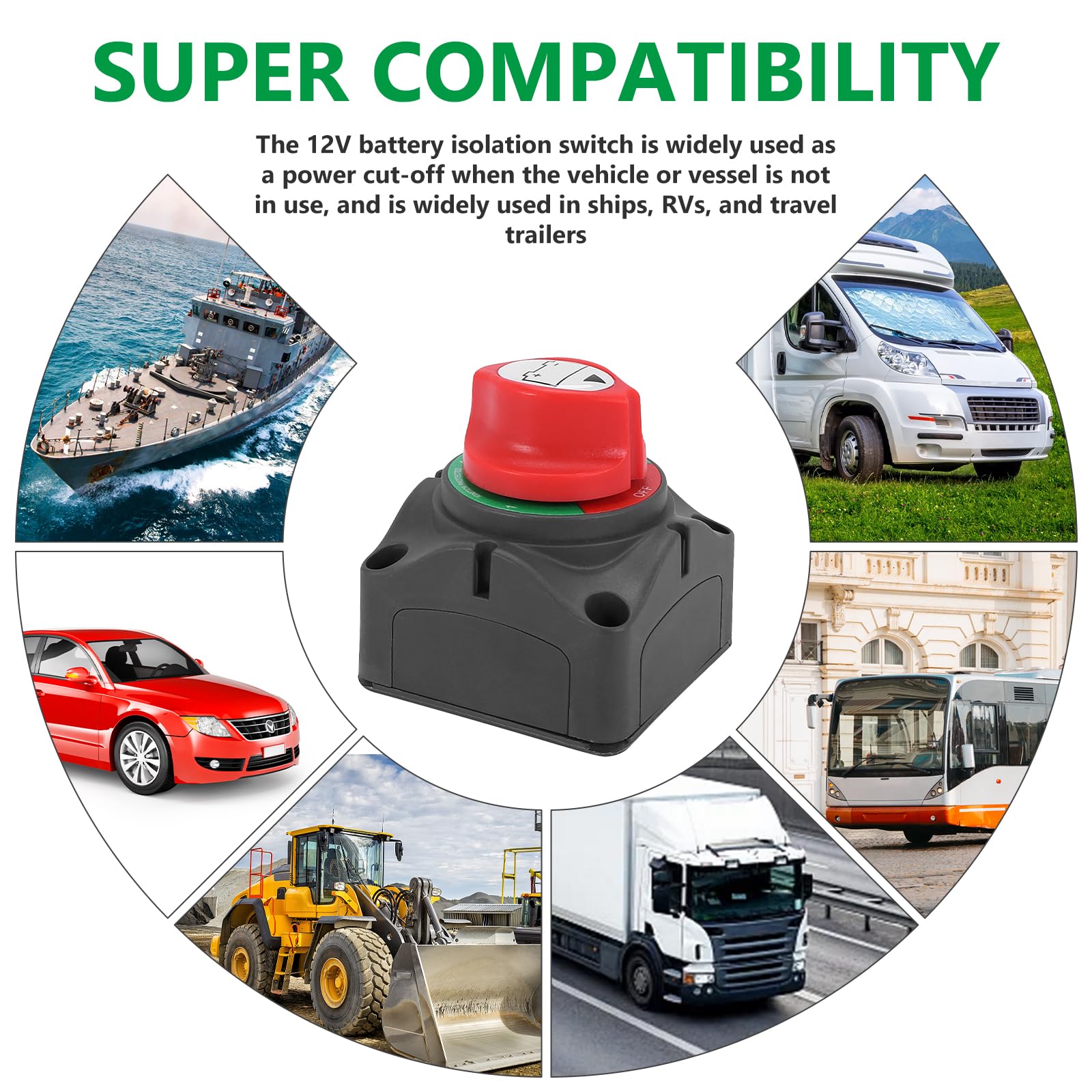 Interruttore Isolatore Batteria,2 Pezzi 12V-24V Interruttore Stacca Batteria,Sezionatore Batteria,Interruttore Di Isolamento Della Batteria Per Auto,Camion,Barche,Yacht,Camper