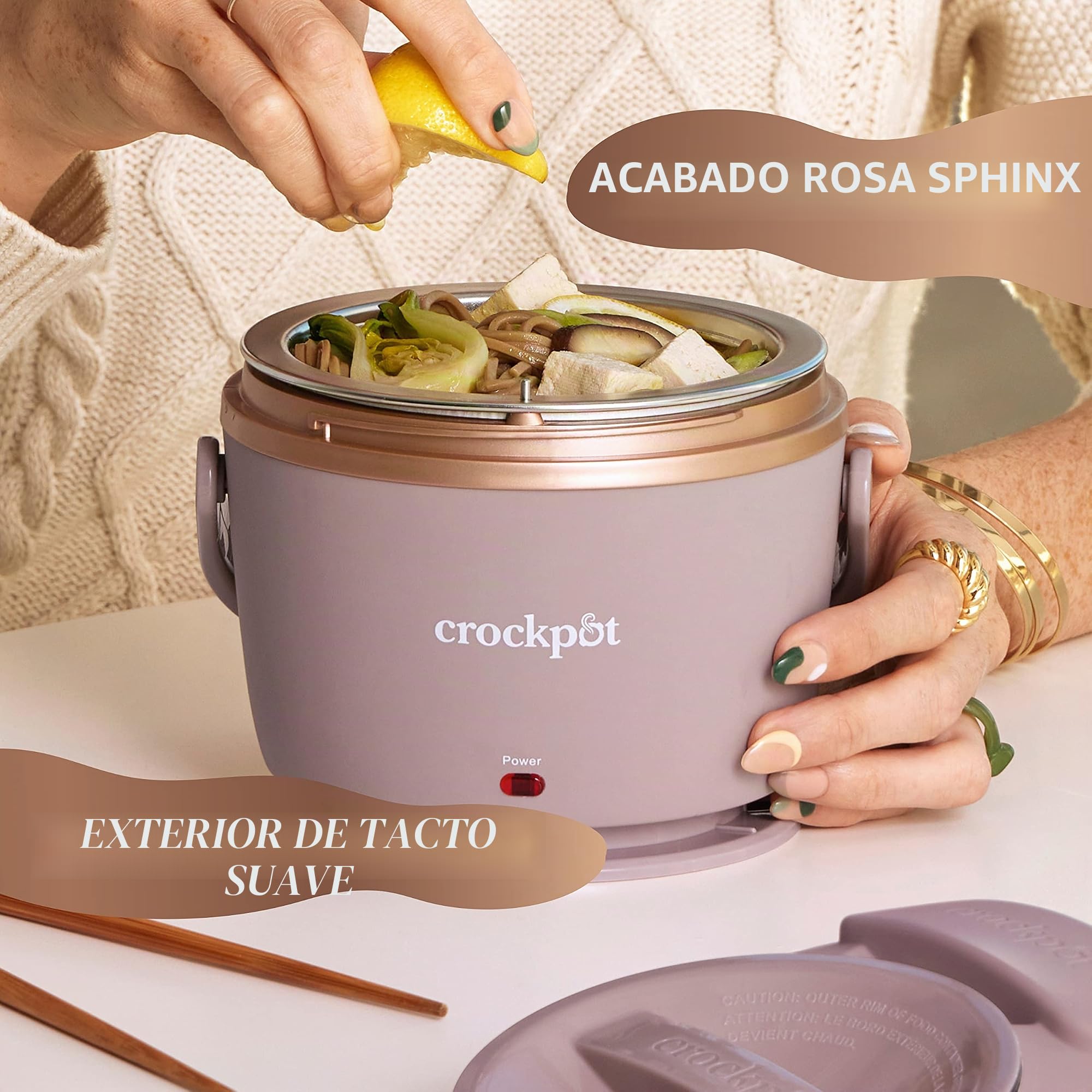 Crock-Pot - Calentador de alimentos para almuerzo de 20 onzas, lonchera con calefacción, rosa esfinge (2158951)