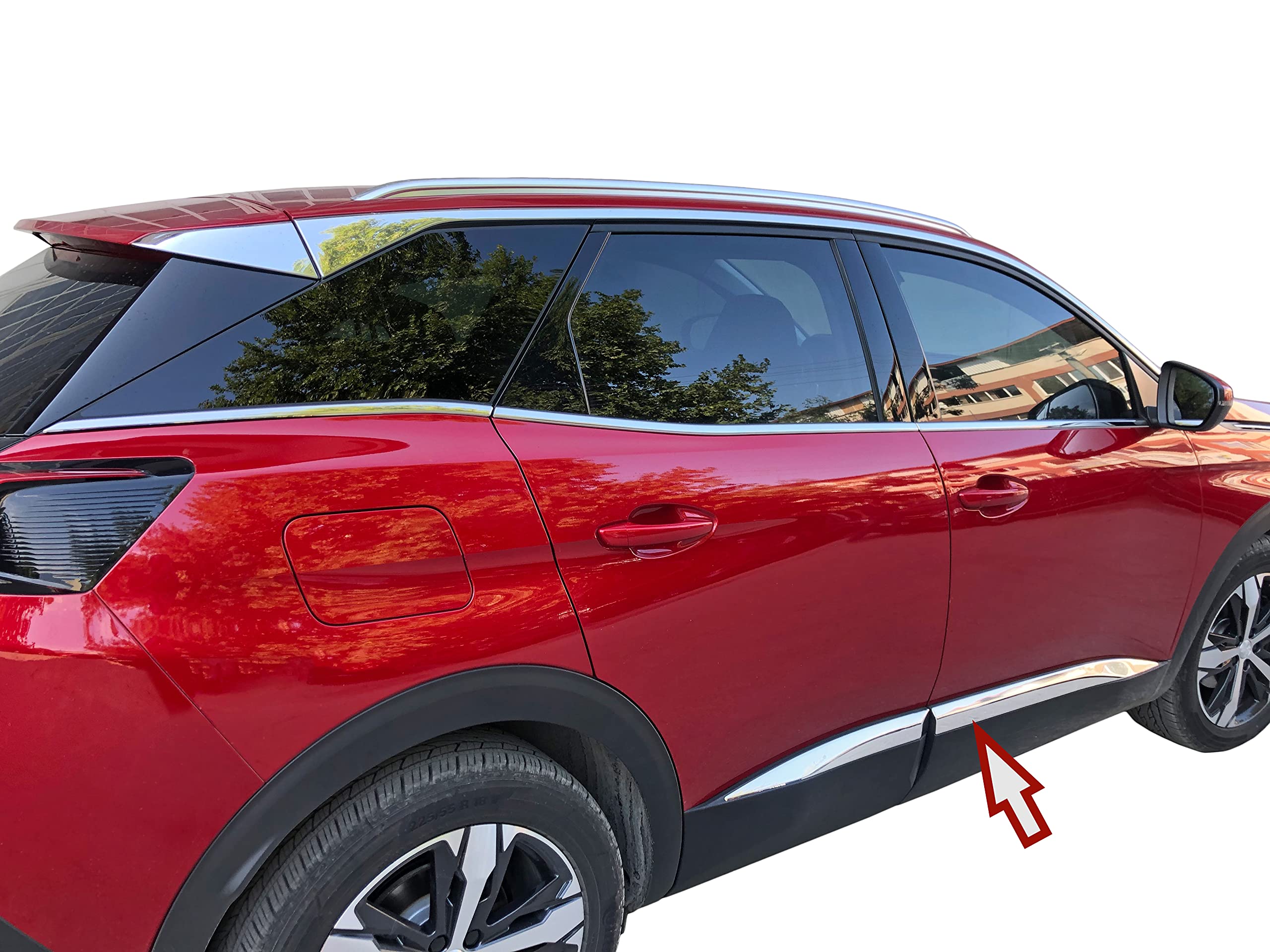 Recambo Chromowane listwy drzwiowe ze stali nierdzewnej pasuj?ce do Peugeot 3008 II | od 2016 | 4-cz??ciowy zestaw listew ozdobnych