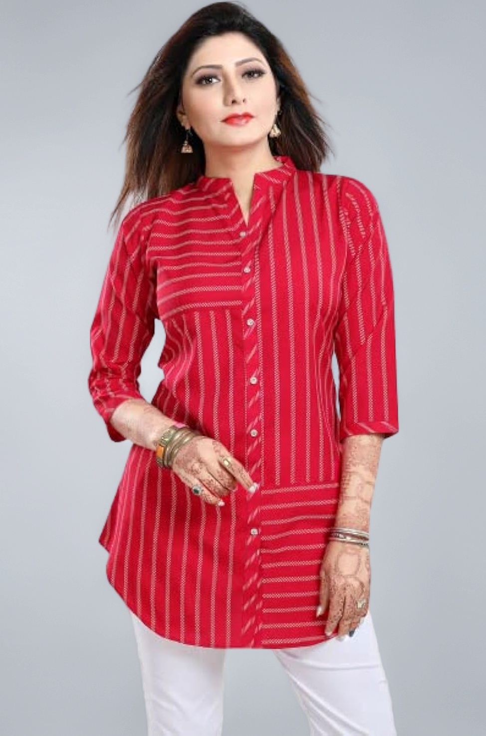 Women's Polyester Crepe Short Tunic Top | short kurti for jeans for women |kurti tops | short kurti | short kurti for women | short kurti for girls
