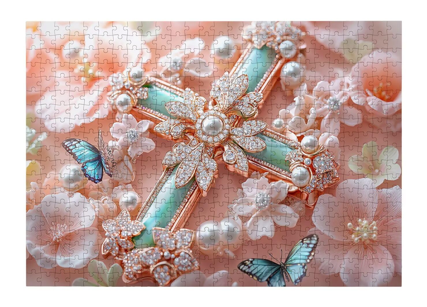 Puzzle 1000 Pezzi, Puzzle Rosa per Adulti, 70x50cm, Compact Box -4460
