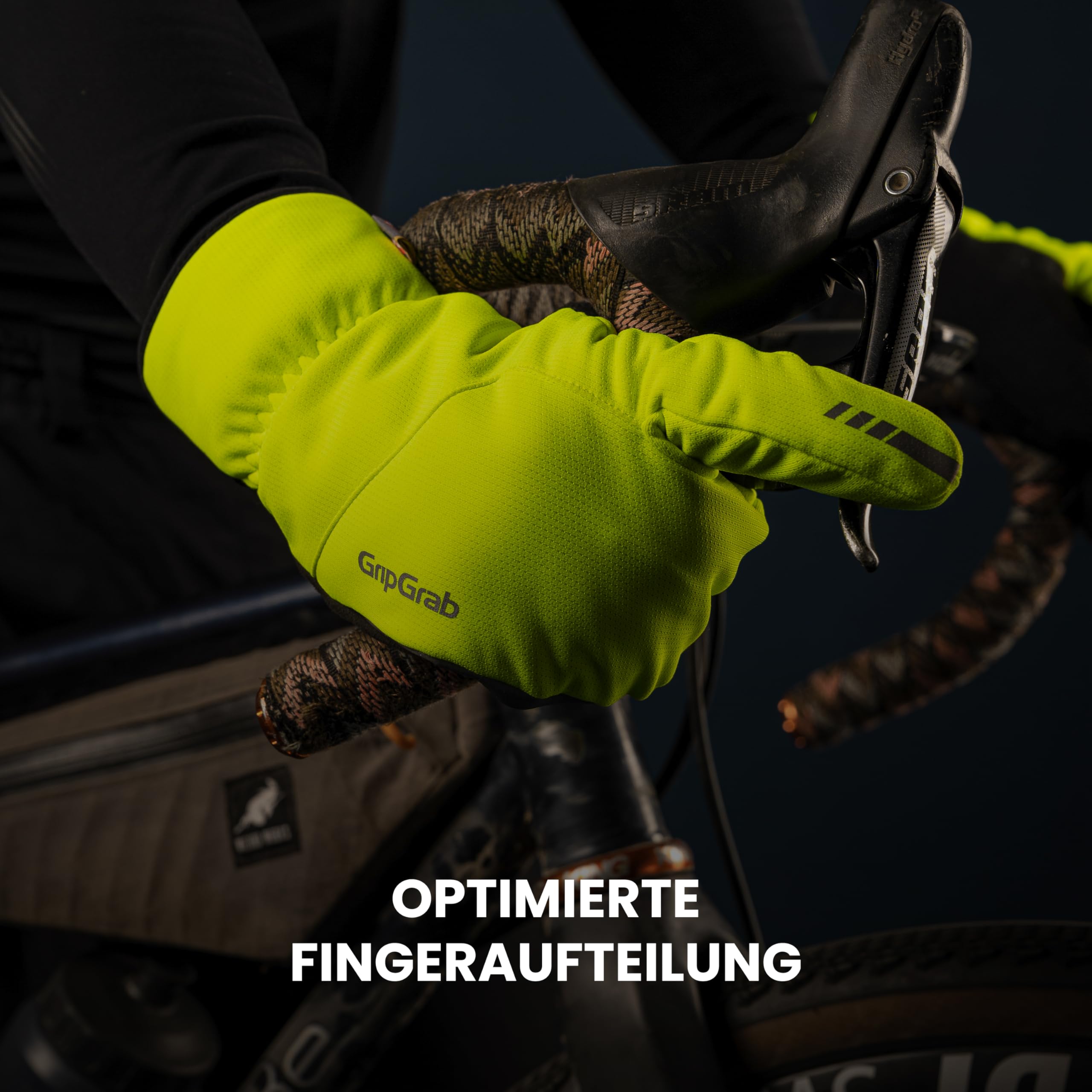 GripGrab Nordic 2 Winddichte Fahrradhandschuhe Winter - 3-Finger Lobster | Mit PrimaLoft Gold Isolierung und gepolsterter Handfläche, Fleecefutter, Klettverschluss - für Rennrad, MTB & Gravelbike