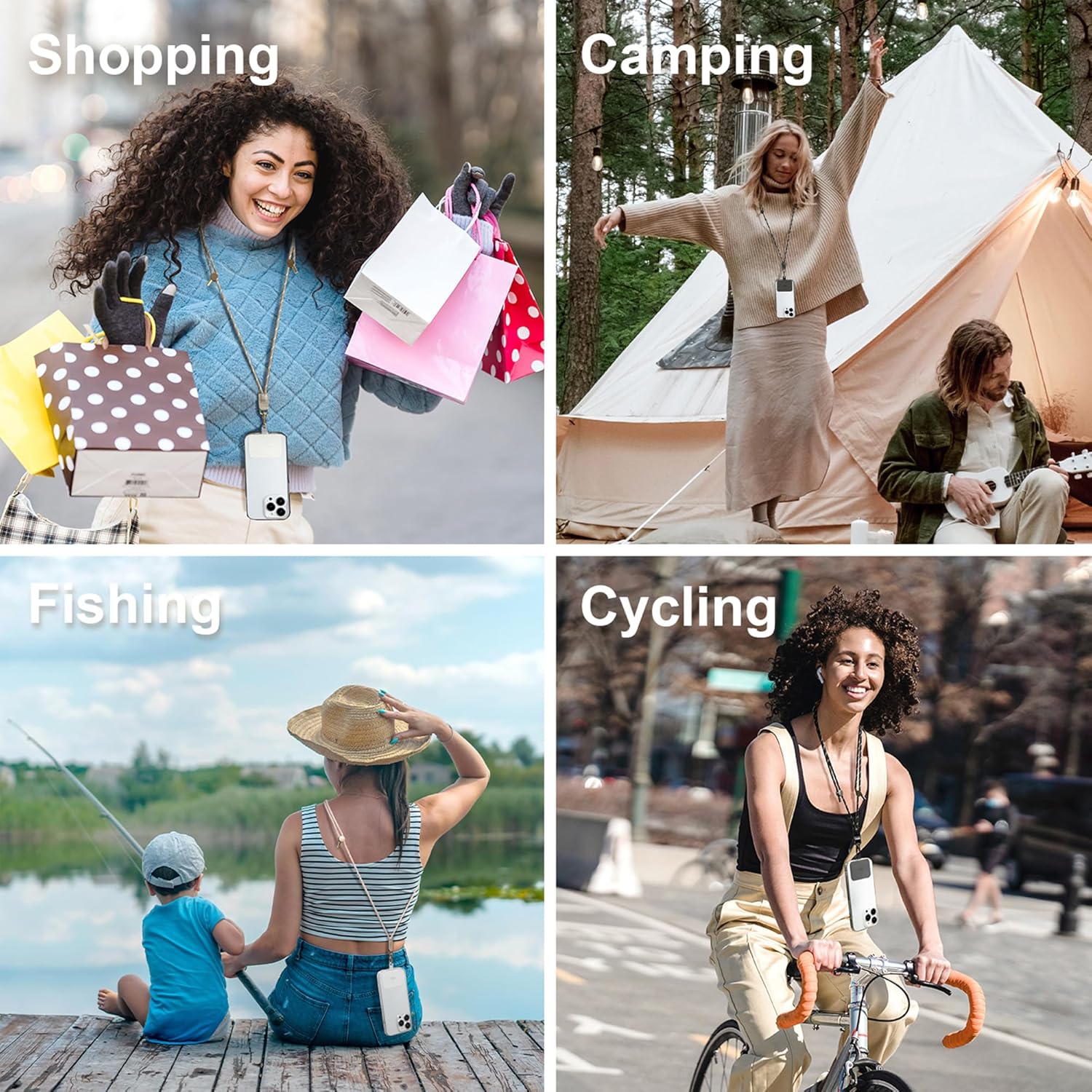 Universal Cell Phone Lanyard with Tether Tab - Crossbody Lanyard with Adjustable Nylon Neck Strap, Clip and Go Phone Strap, Phone Accessories (Grey) - Image 5