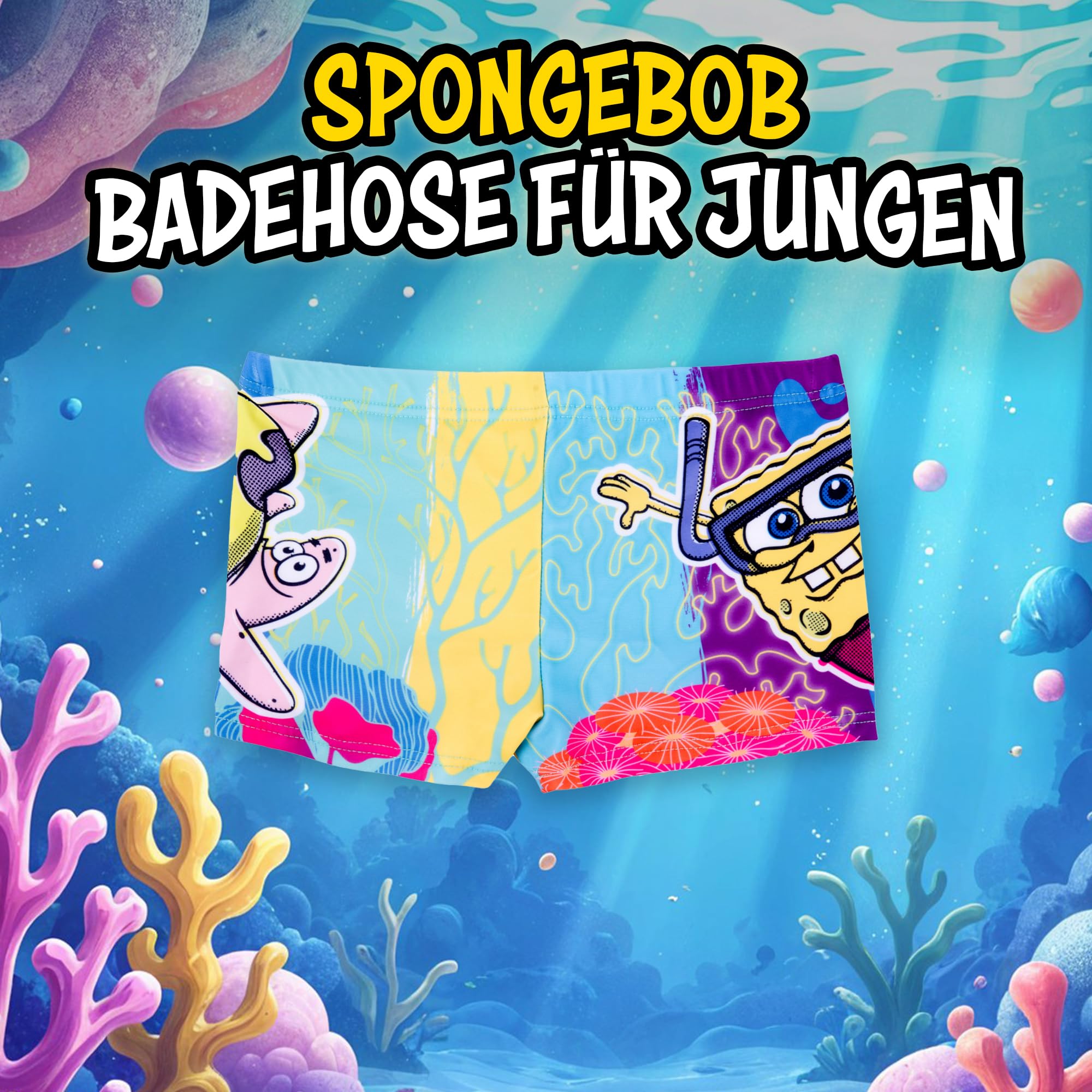 United Labels Spongebob kąpielówki dla chłopców – dziecięce spodnie do pływania
