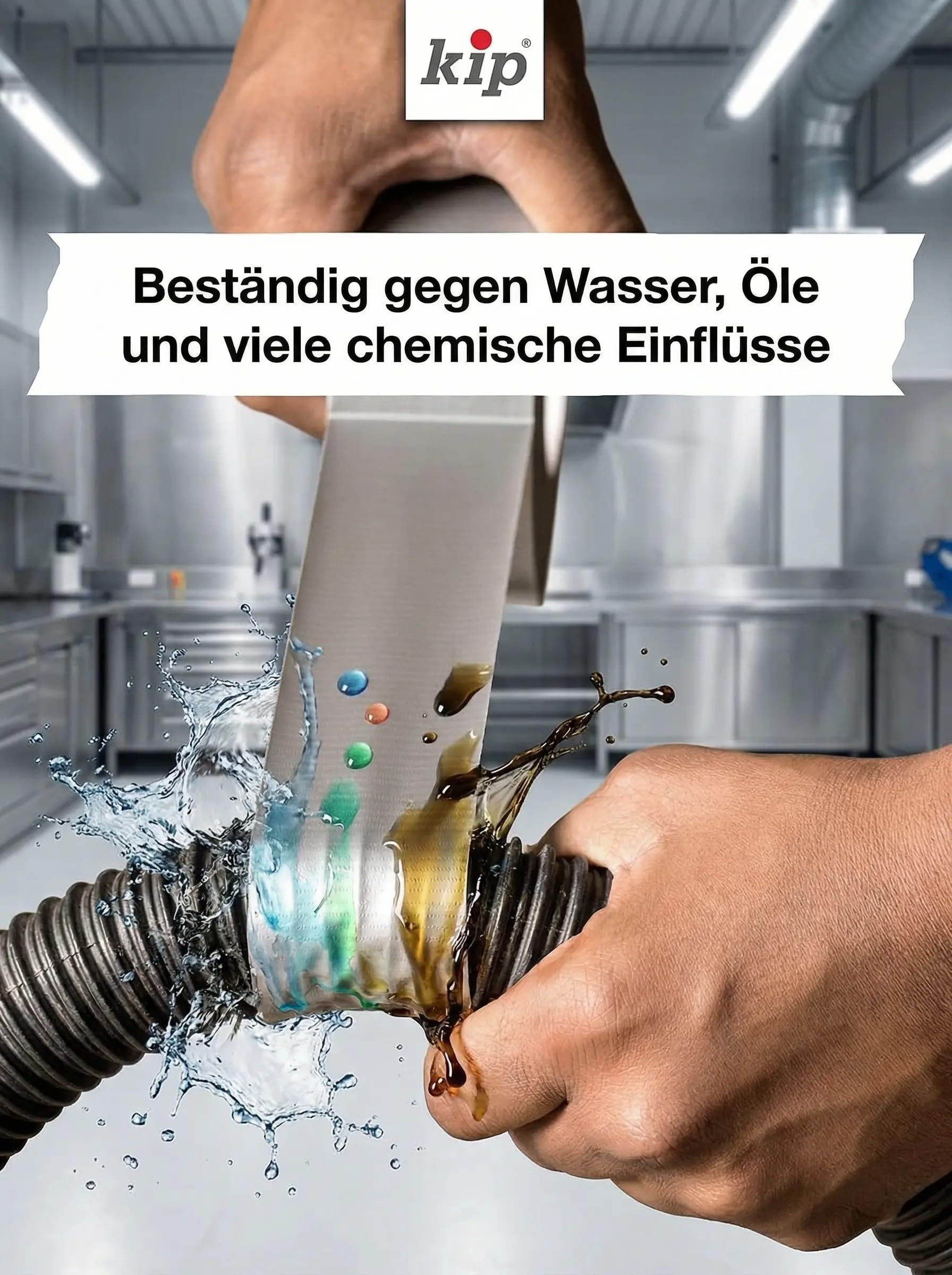Kip Tape 224-47 Steinband – Wasserabweisendes Gewebeband aus PE für Putz und Stein – Panzertape für den Gebrauch drinnen und draußen – 48mm x 50m | Putz & Stein, Panzertape, PE-beschichtet, ablösbar, reißfest
