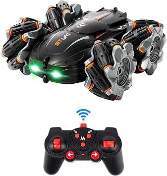 Radio-Controlled Car for Children, Stunt Car RC Car Remote Control Car Rechargeable Without Disassembly, 360-Degree Rotation, Mechanum Wheel Design, Dual-Sided Driving, Four-Wheel Drive