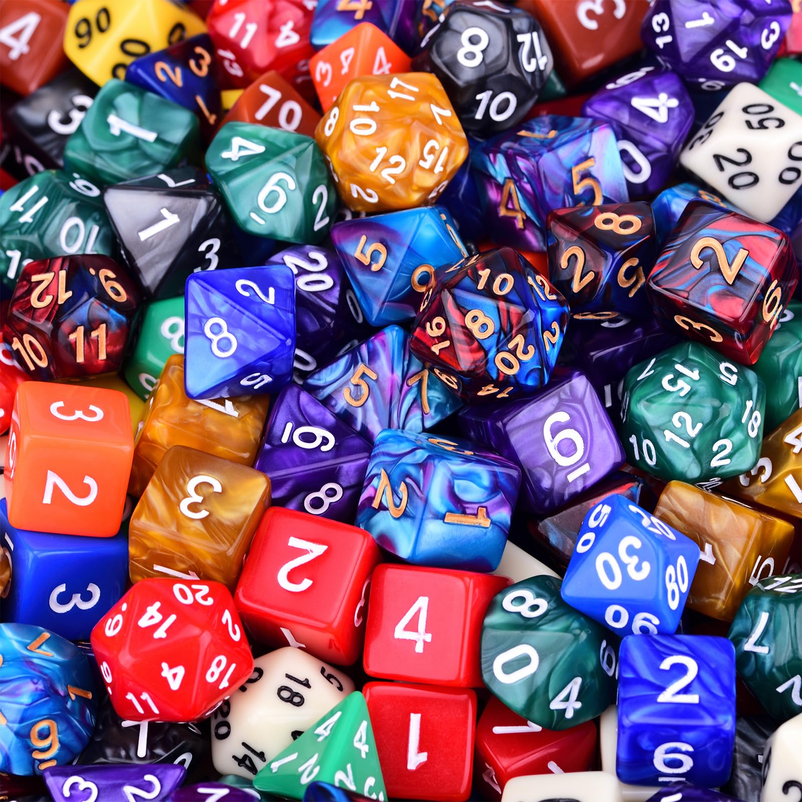 Juego de dados RPG extendidos de 15 x 31 pulgadas, dados poliédricos (465 piezas) para juegos de rol de mesa DND (15 colores, clásico)