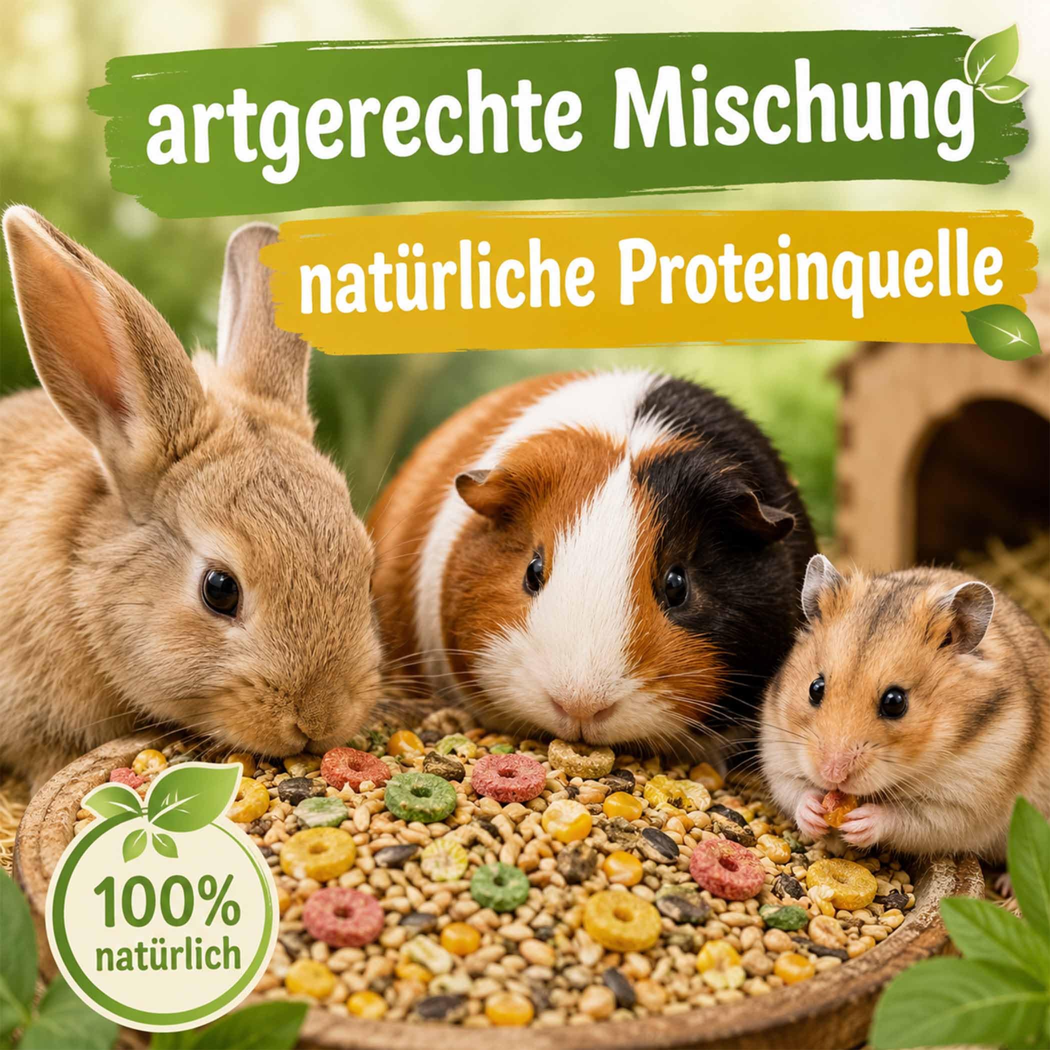 Samore | 25 kg Nagerfutter für Zwergkaninchen, Meerschweinchen, Hamster und Kaninchen | Kleintierfutter | Nährstoffreiches, ausgewogenes Hauptfutter | Artgerechter und natürlicher Energiespender